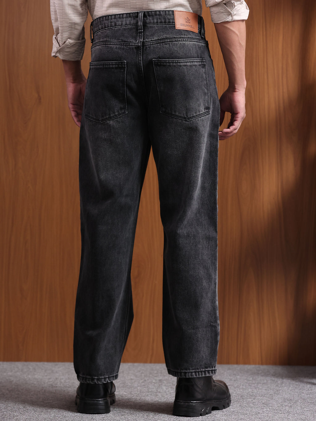 Carbon Black Baggie Fit Denim Jeans