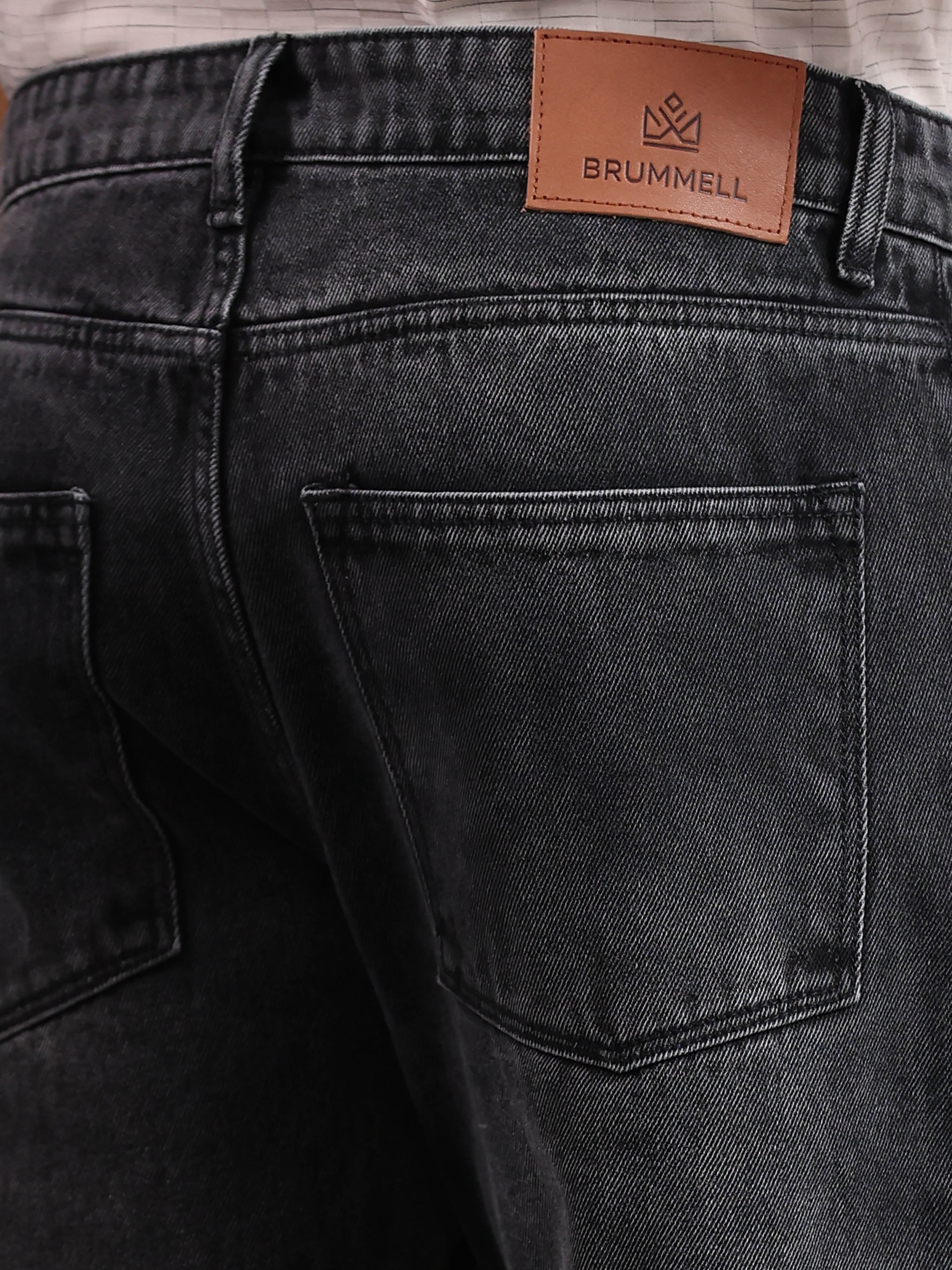 Carbon Black Baggie Fit Denim Jeans