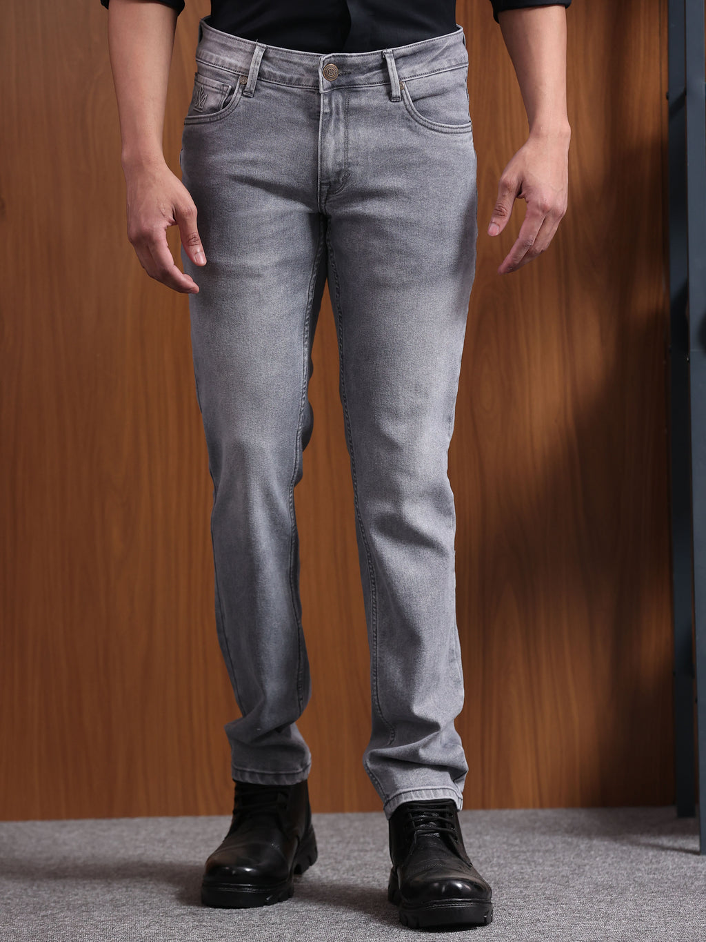 Dark Grey Slim Fit Denim Jeans