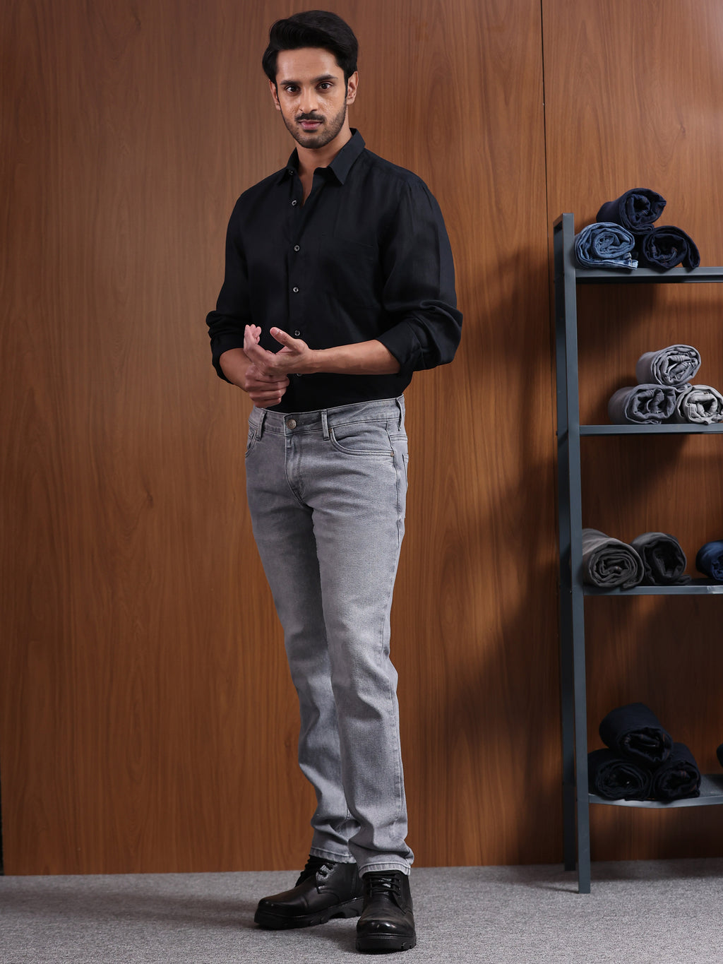 Dark Grey Slim Fit Denim Jeans