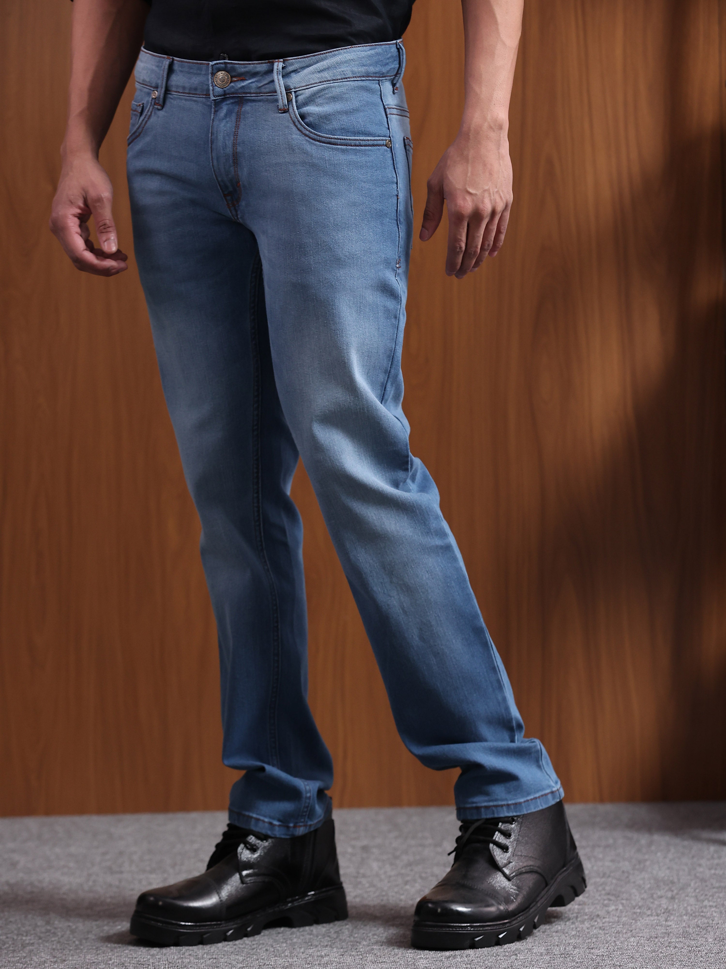 Light Blue Slim Fit Denim Jeans