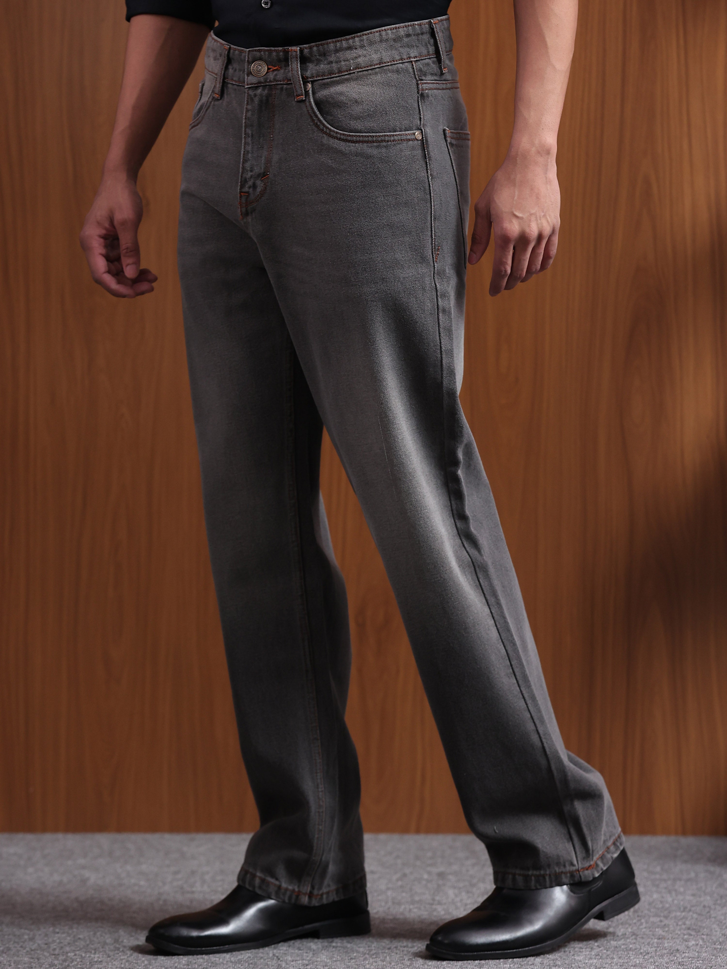 Titanium Grey Baggie Fit Denim Jeans