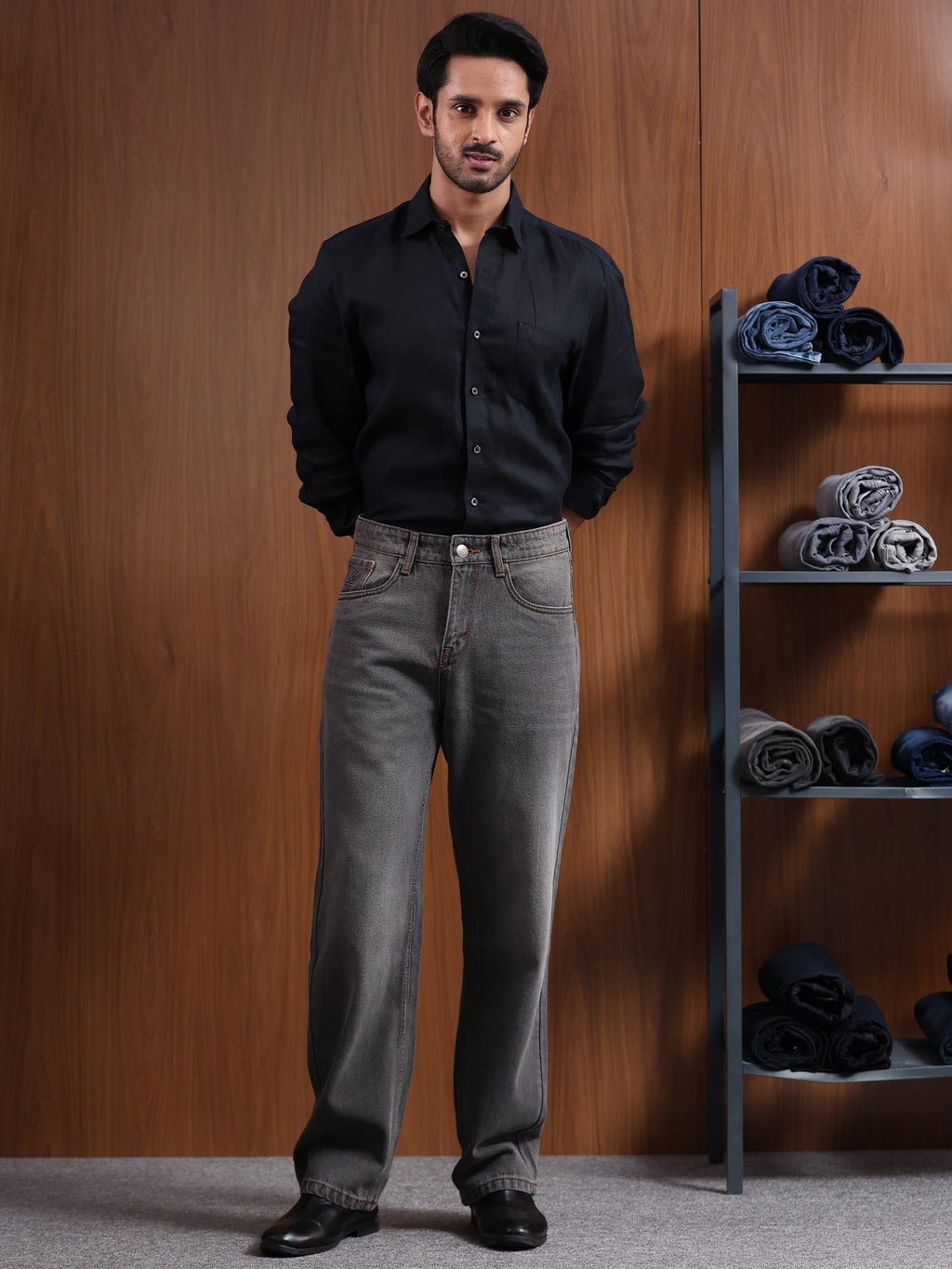 Titanium Grey Baggie Fit Denim Jeans