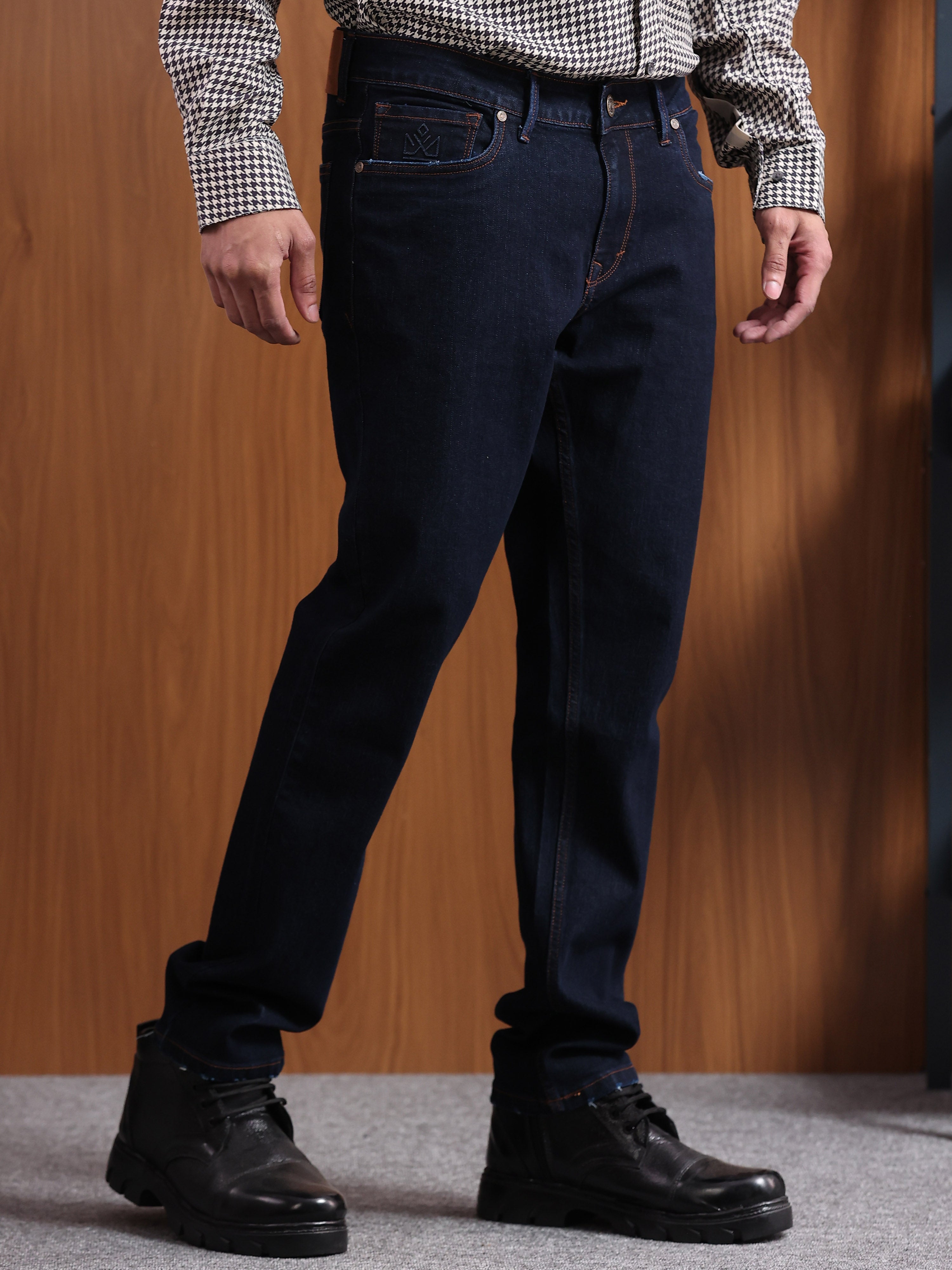 Dark Ink Blue Slim Fit Denim Jeans