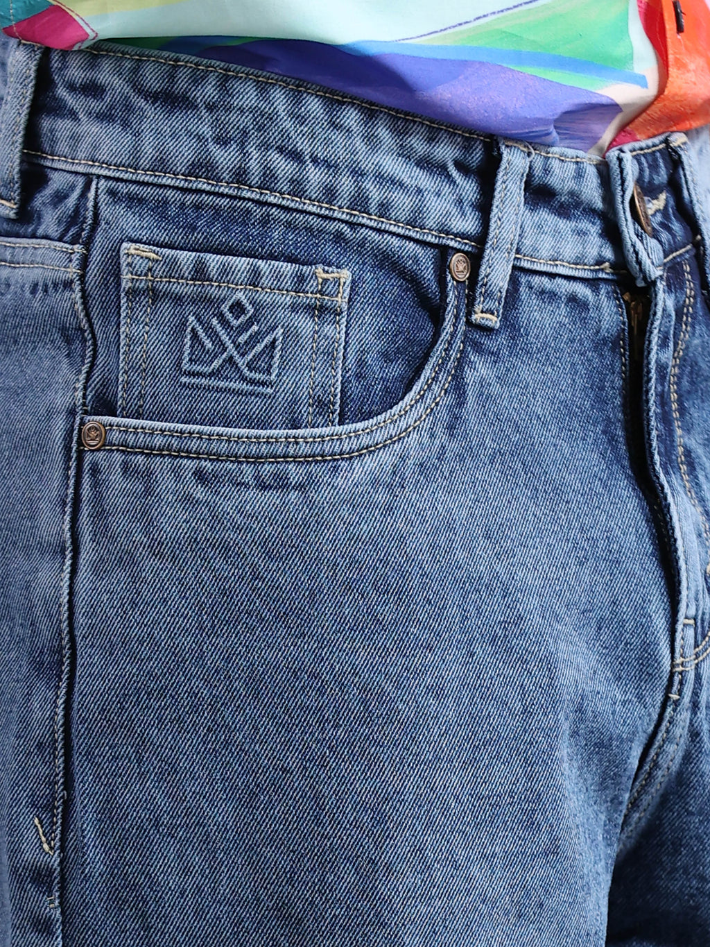 Stone Blue Baggie Fit Denim Jeans