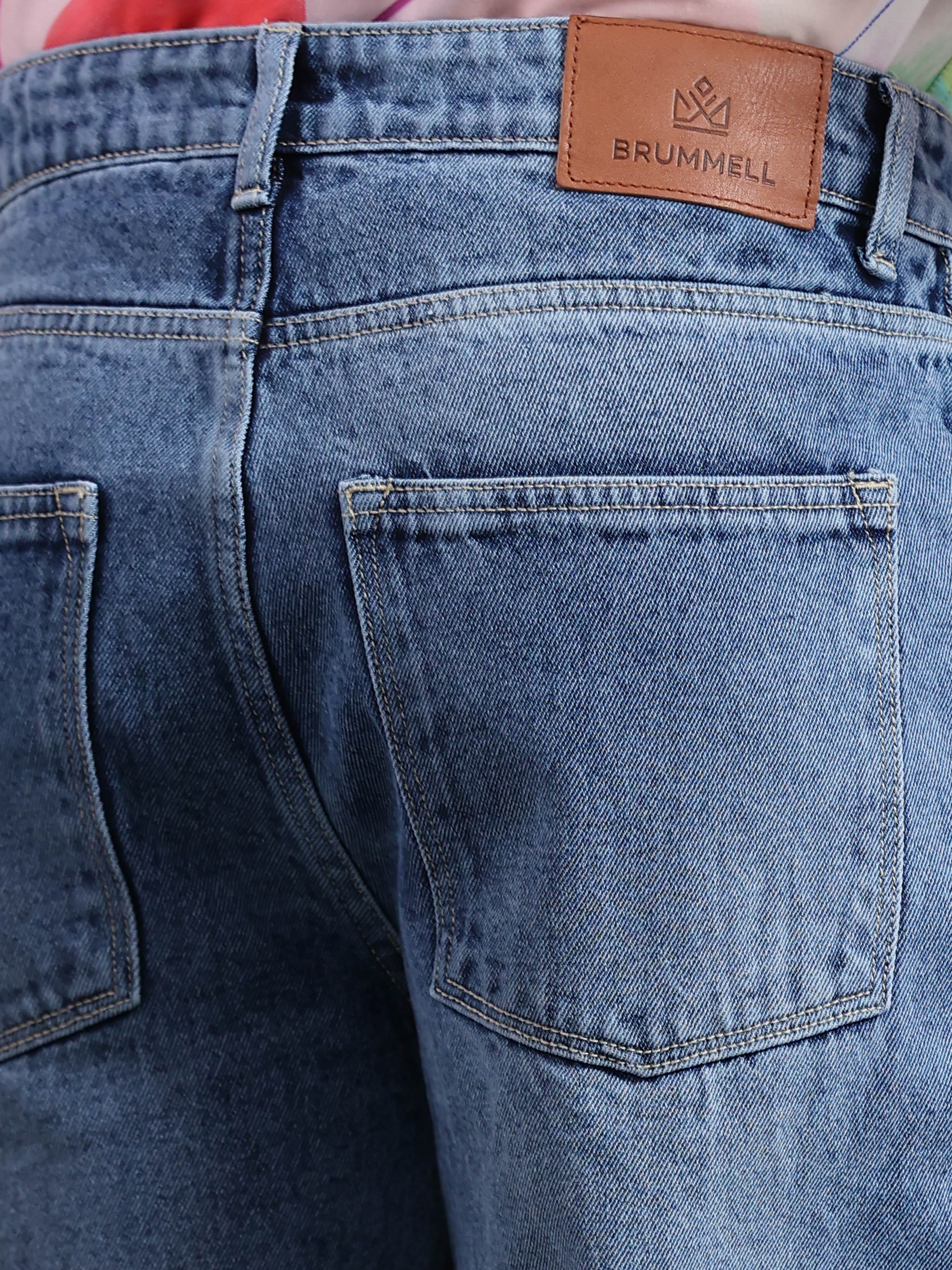 Stone Blue Baggie Fit Denim Jeans