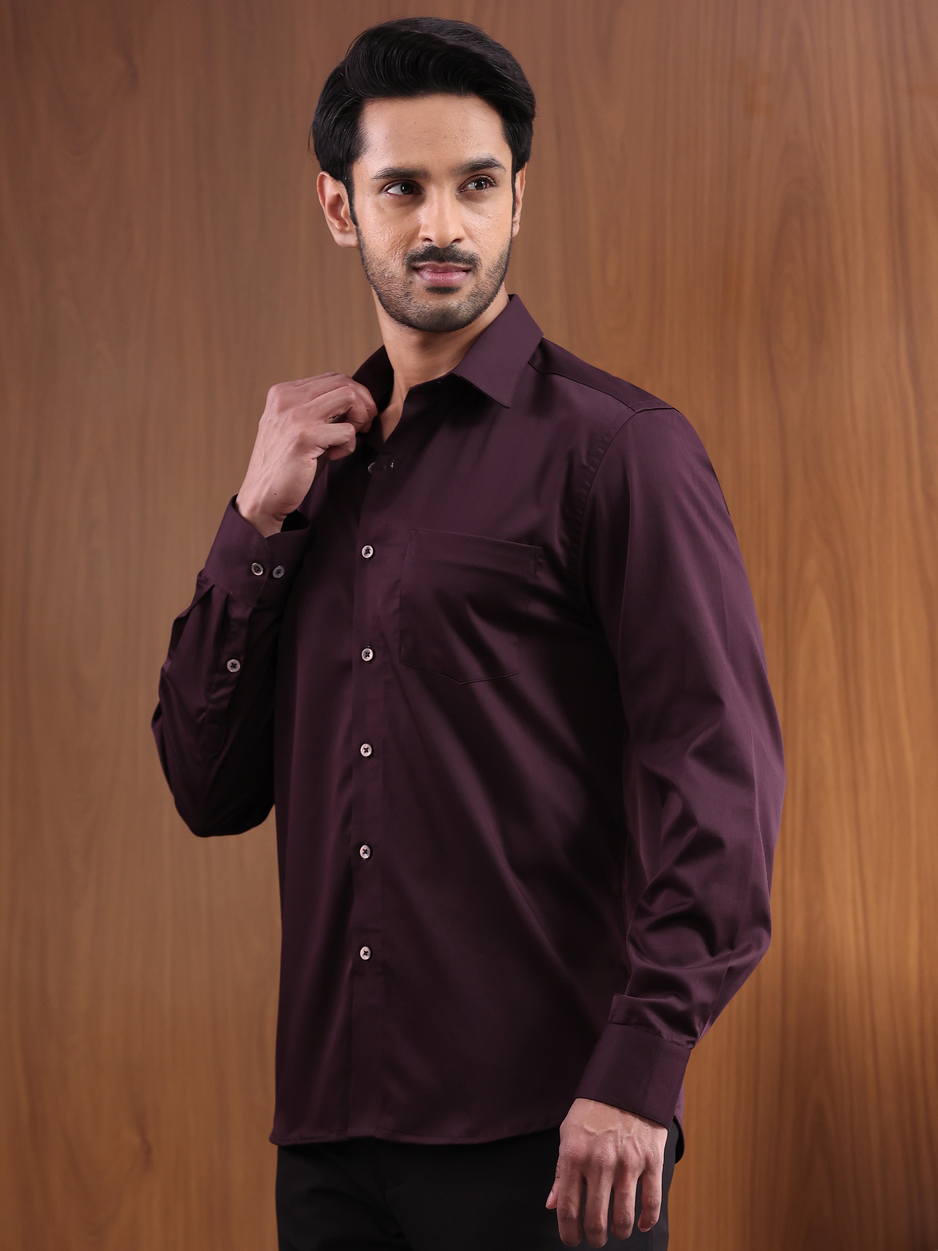 Deep Merlot  Premium Egyptian Giza Cotton Formal Shirt