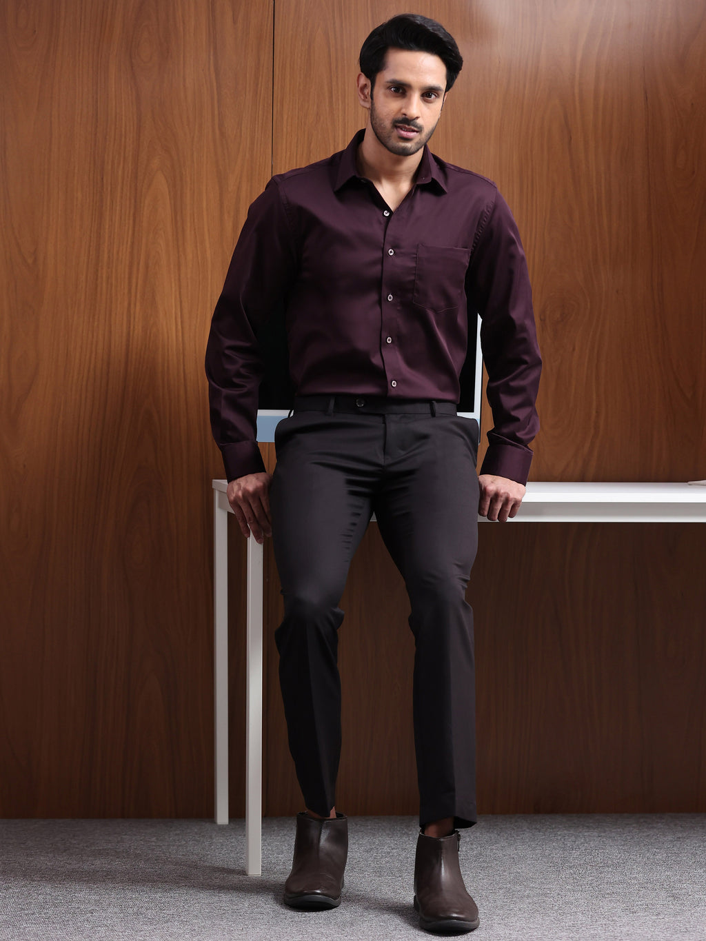 Deep Merlot  Premium Egyptian Giza Cotton Formal Shirt