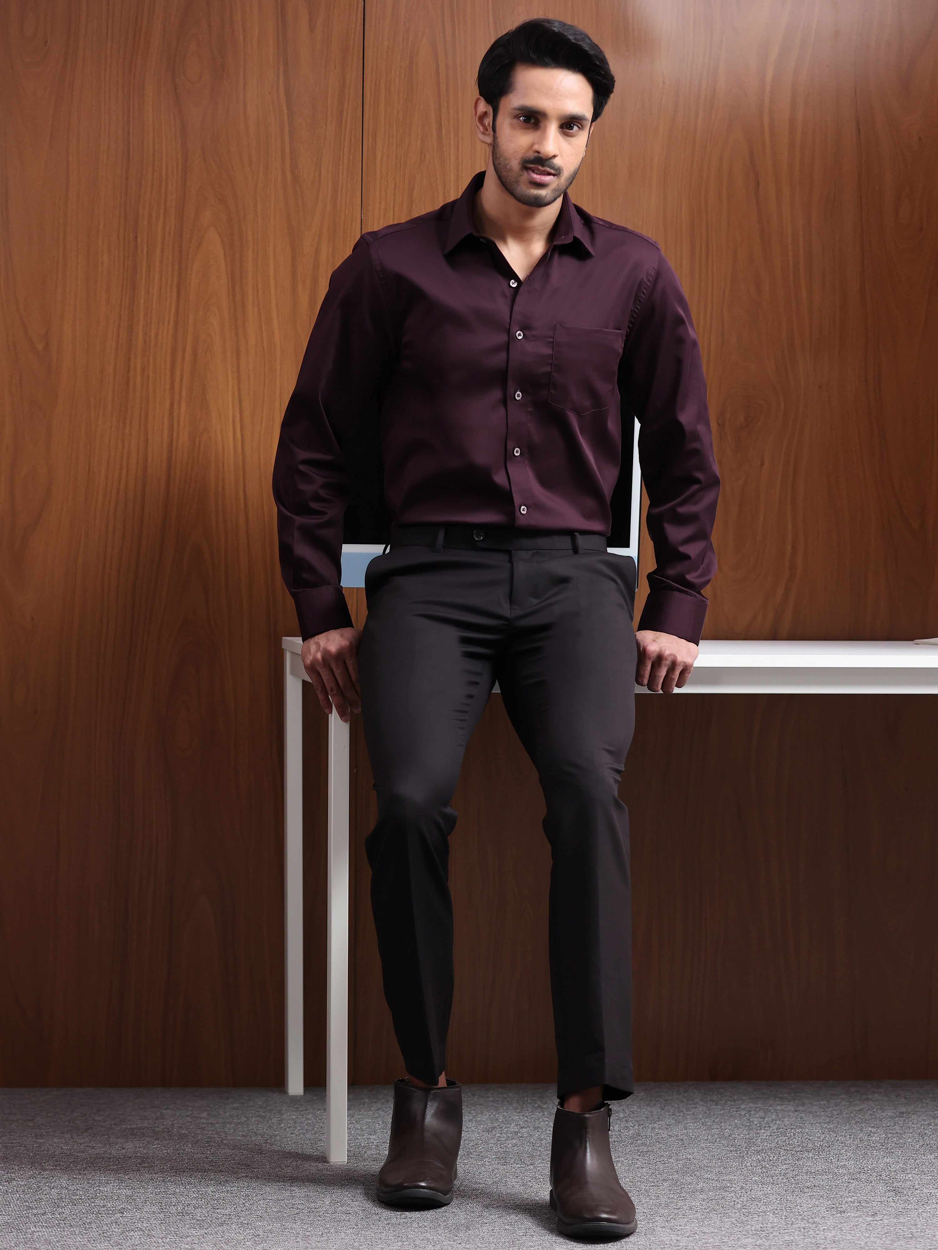 Deep Merlot  Premium Egyptian Giza Cotton Formal Shirt