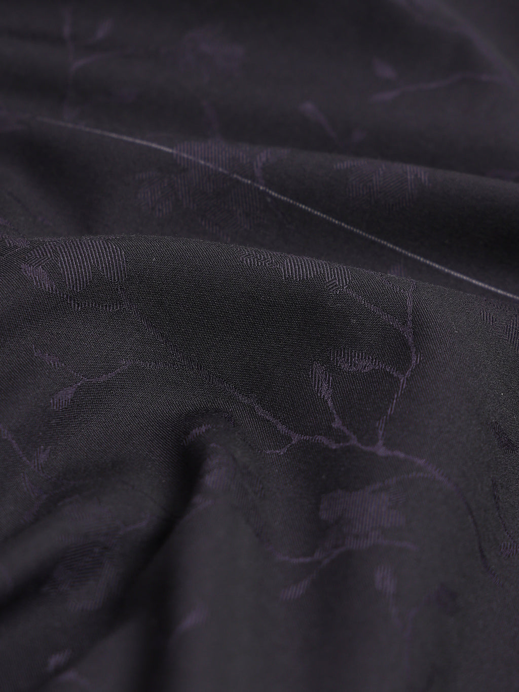 Midnight Grid  Black Tonal Check Jacquard Formal Shirt