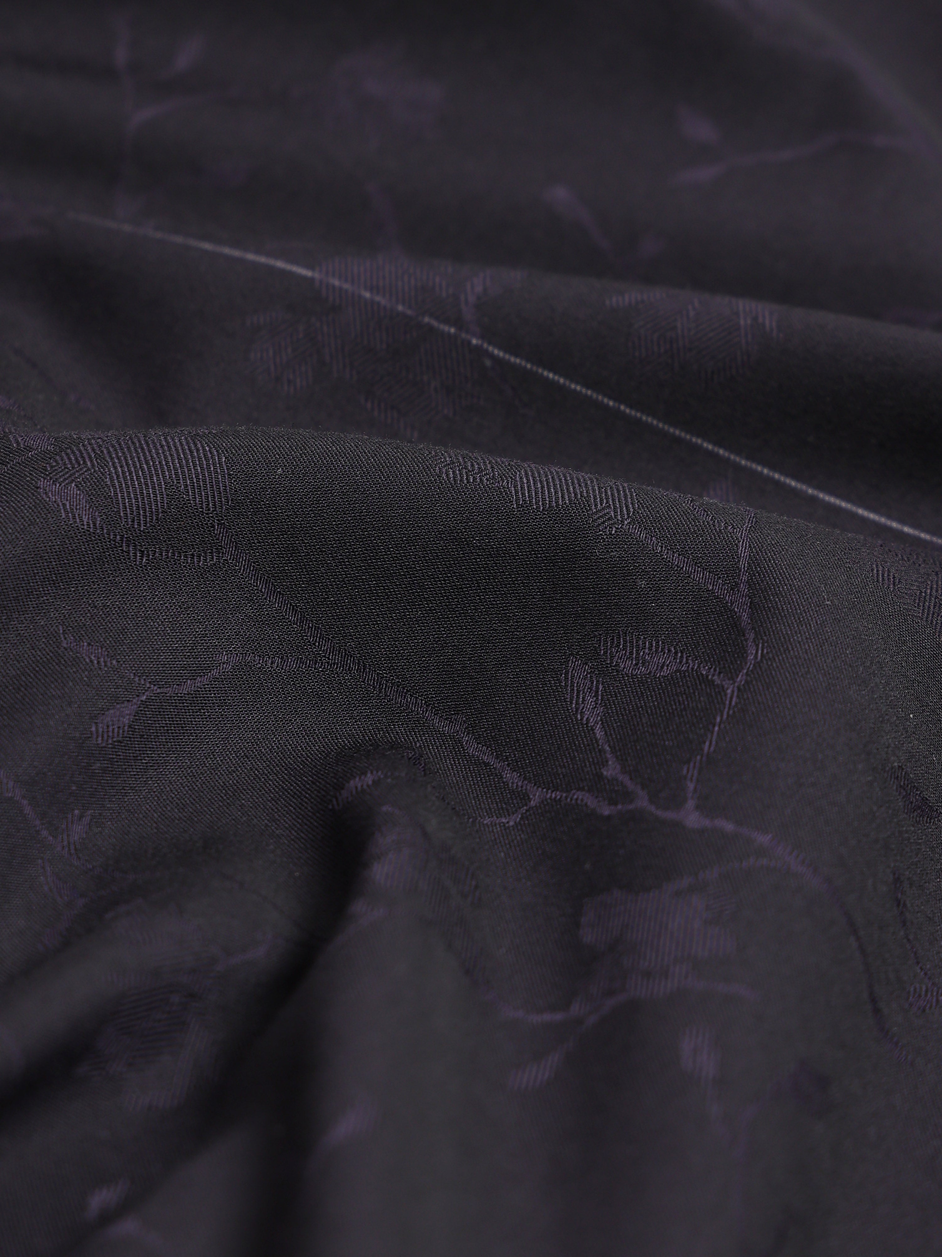 Midnight Grid  Black Tonal Check Jacquard Formal Shirt