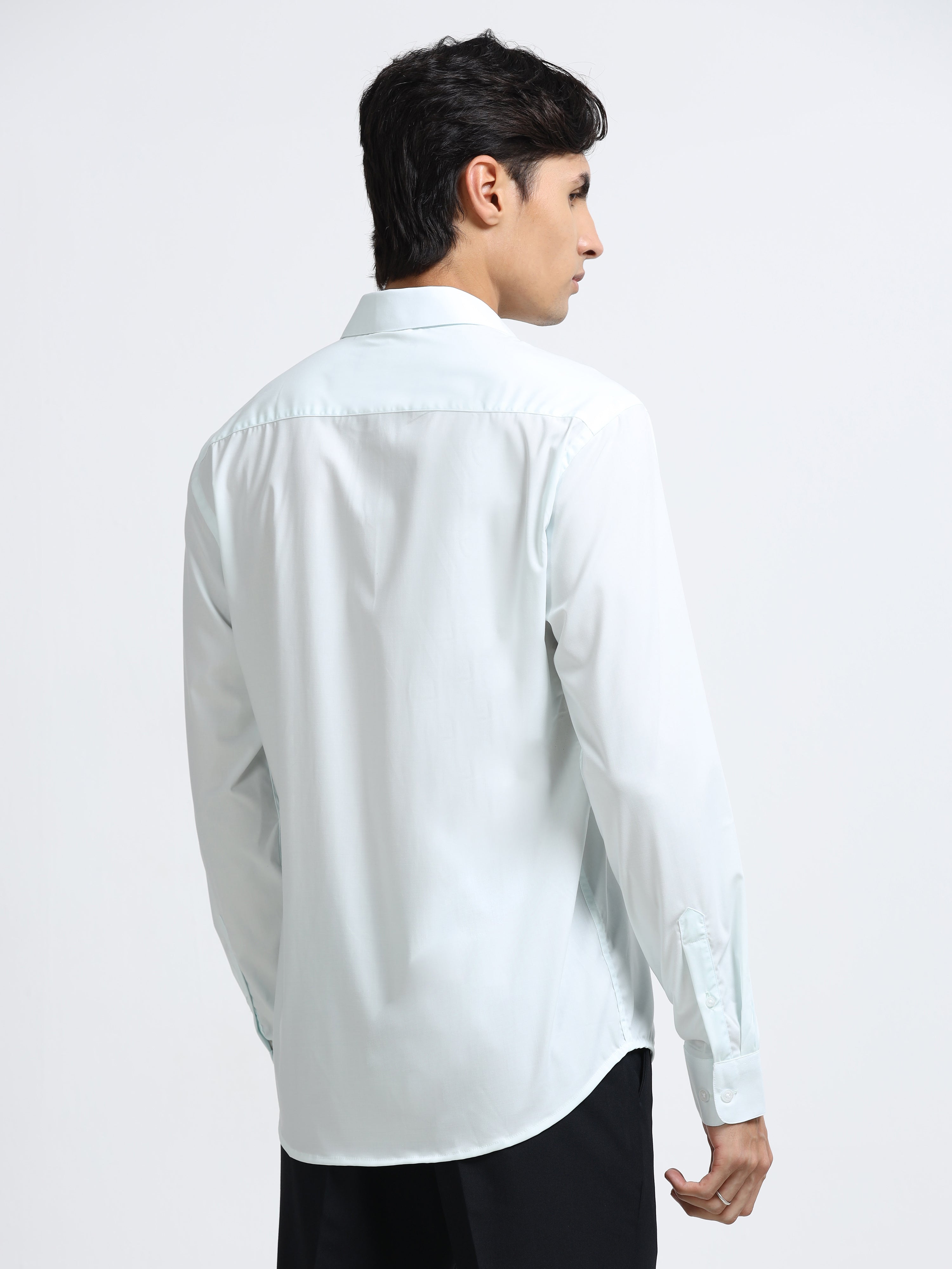 Men - Mint Blue - Slim Fit - Formal Shirt