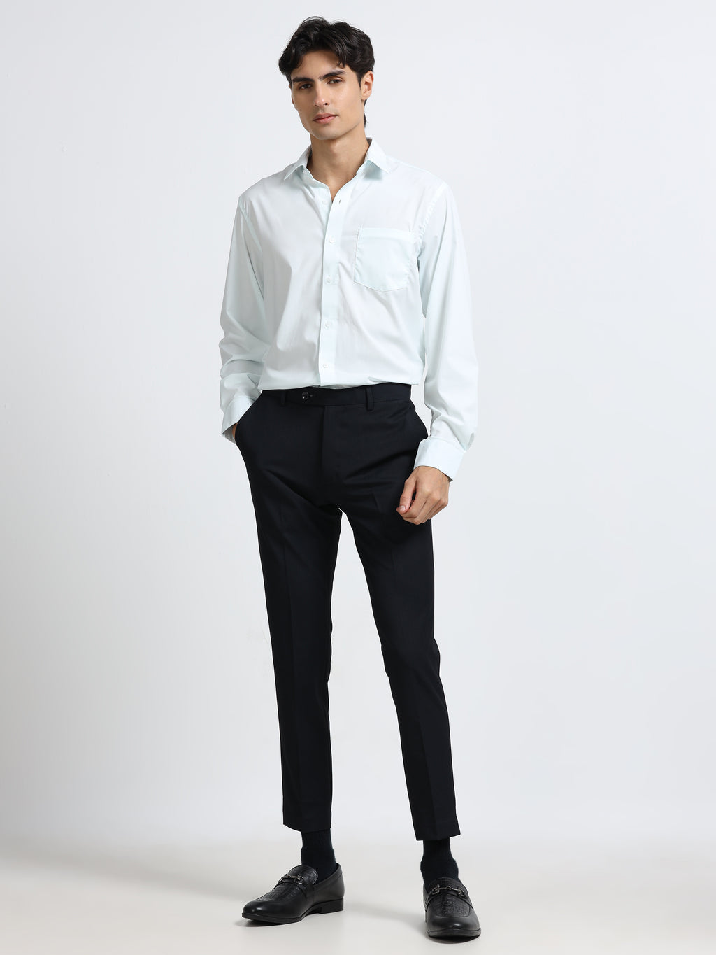 Men - Mint Blue - Slim Fit - Formal Shirt