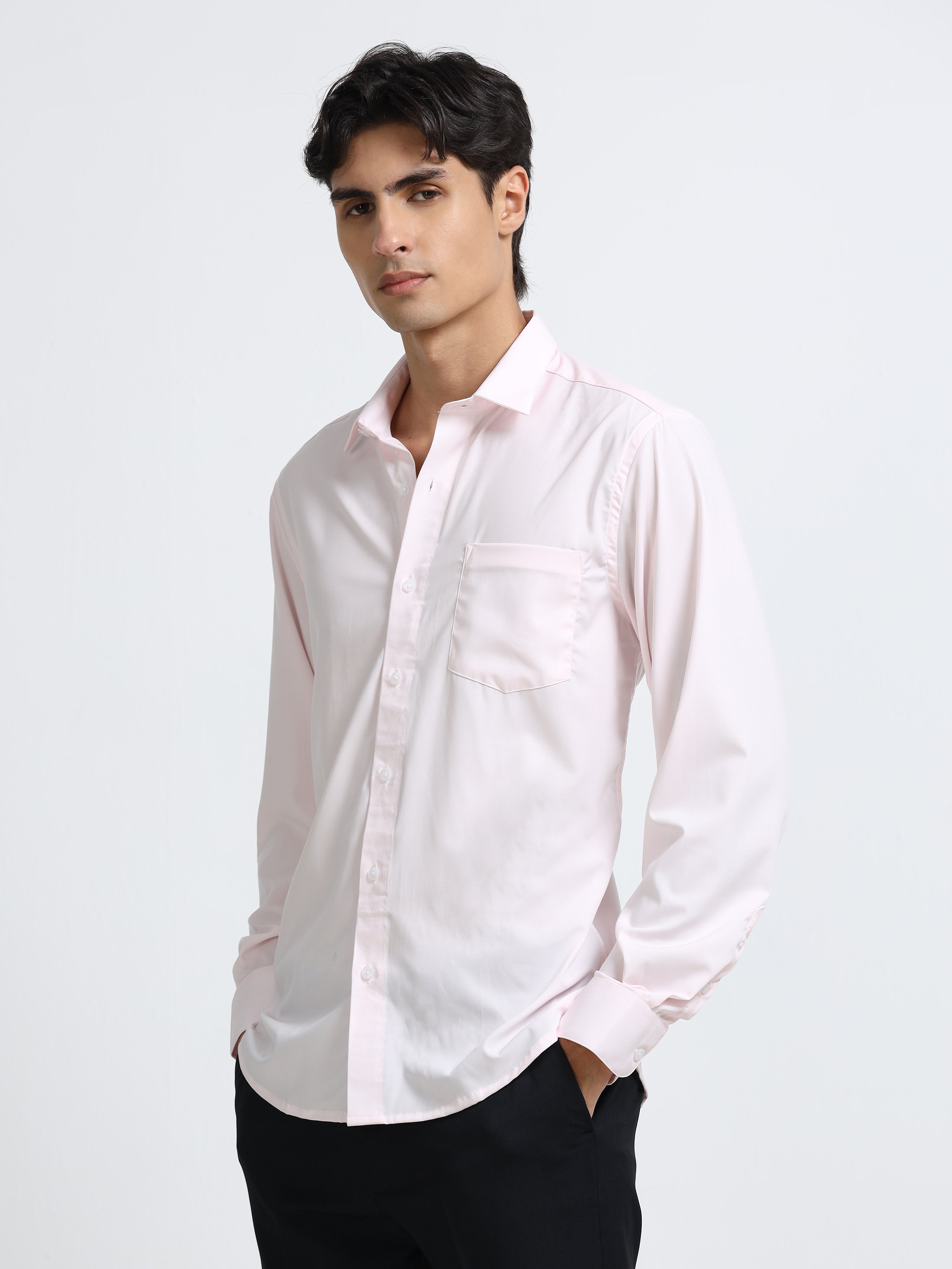 Men - Baby Pink - Slim Fit - Formal Shirt