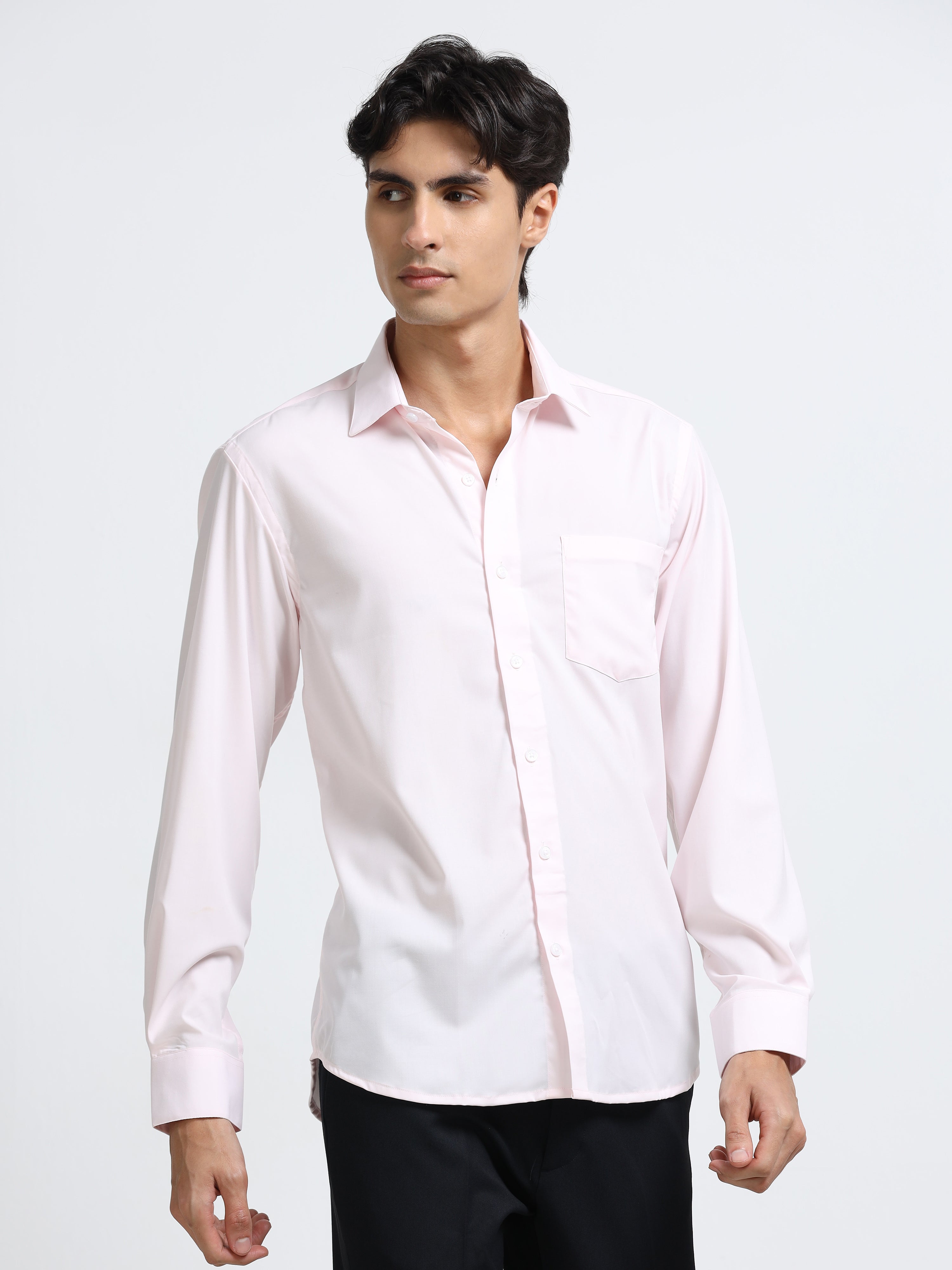 Men - Baby Pink - Slim Fit - Formal Shirt