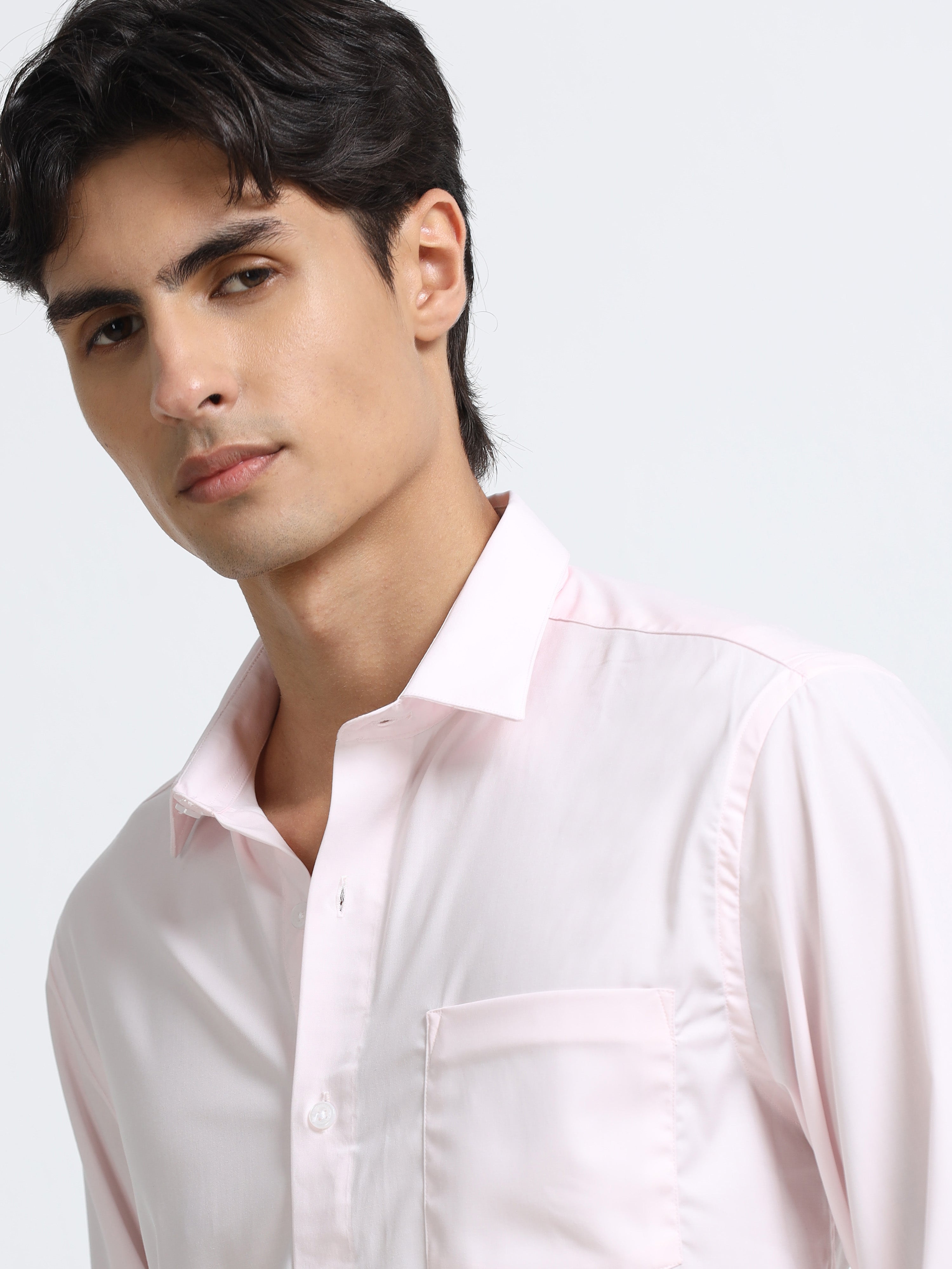 Men - Baby Pink - Slim Fit - Formal Shirt