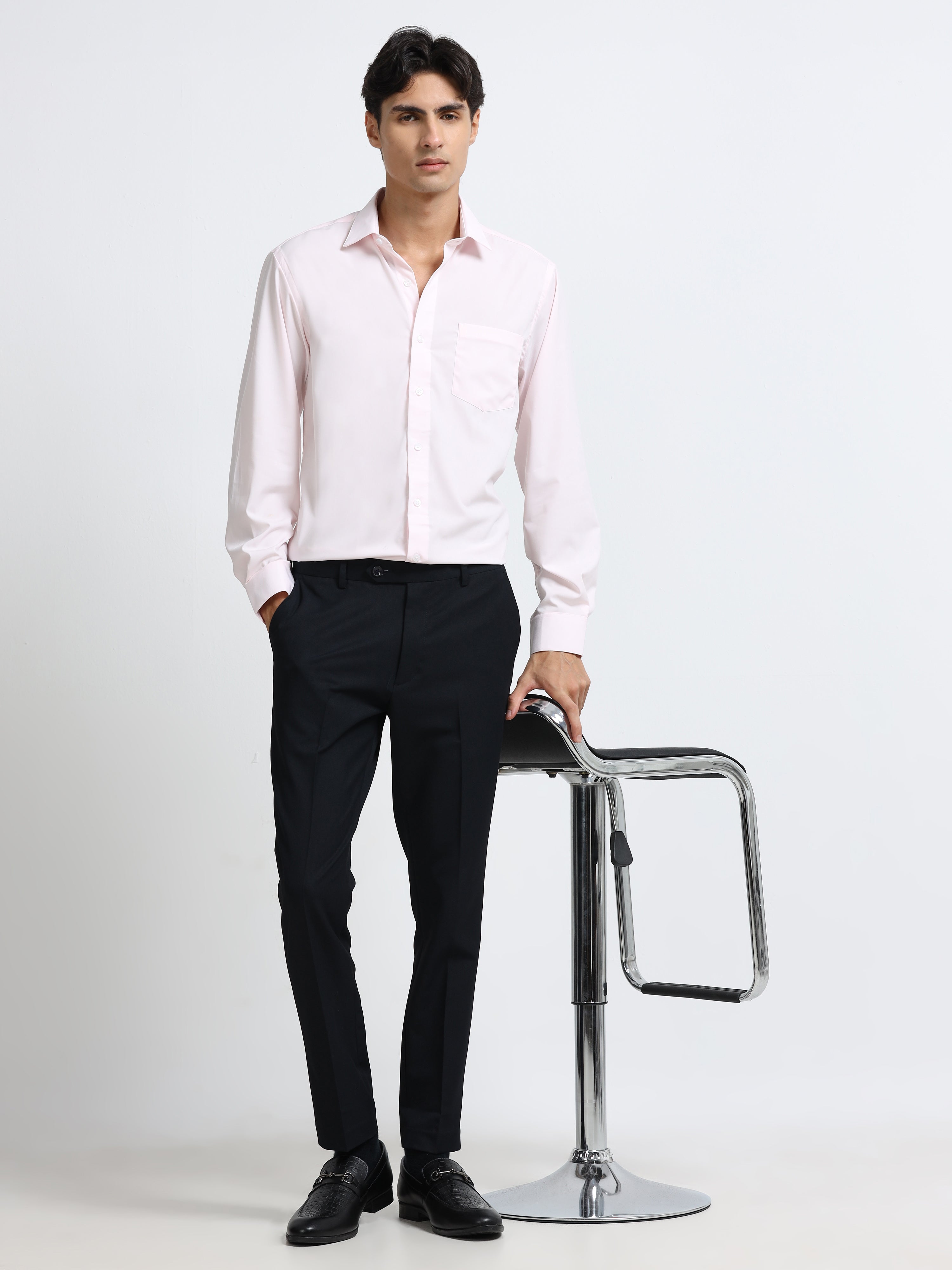 Men - Baby Pink - Slim Fit - Formal Shirt
