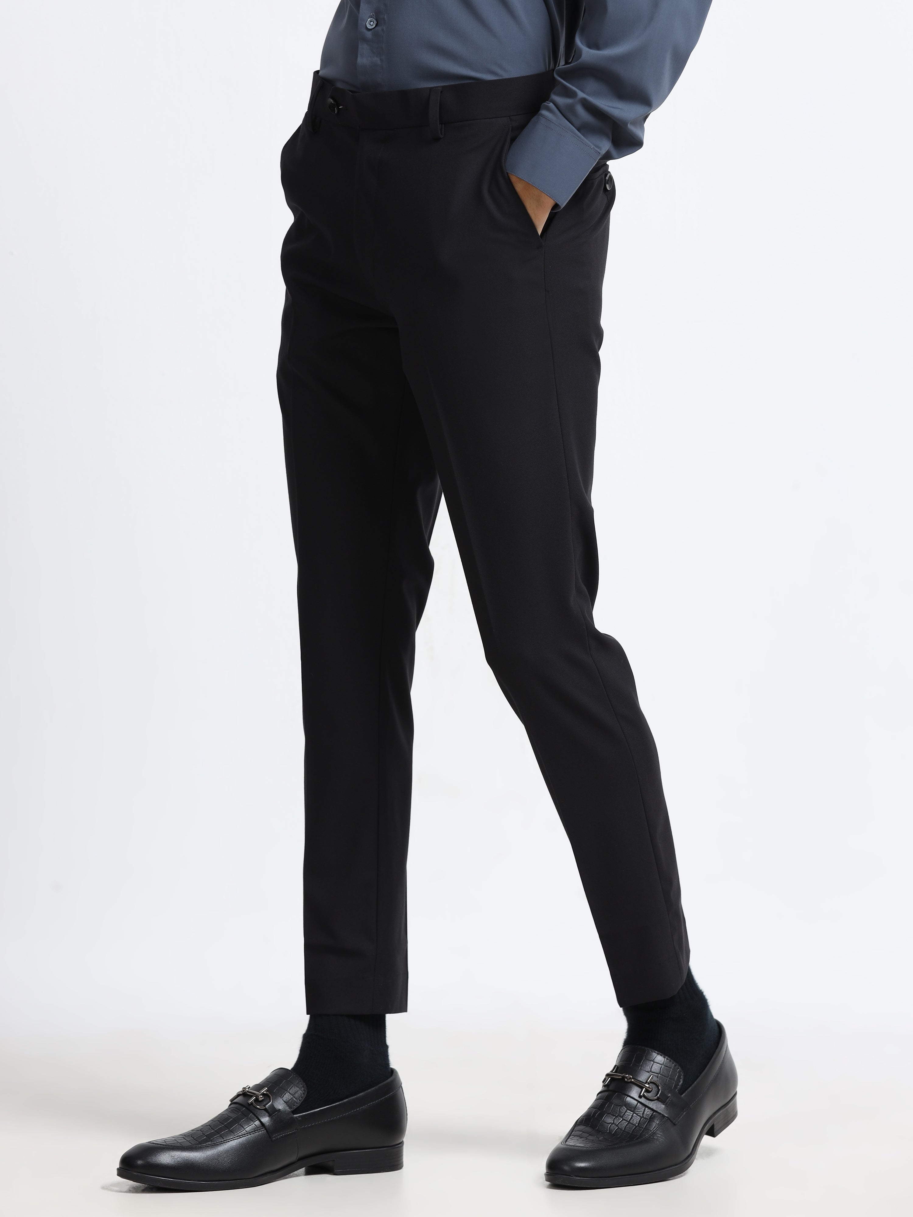Men - Black - Ankel Fit - Formal Trouser