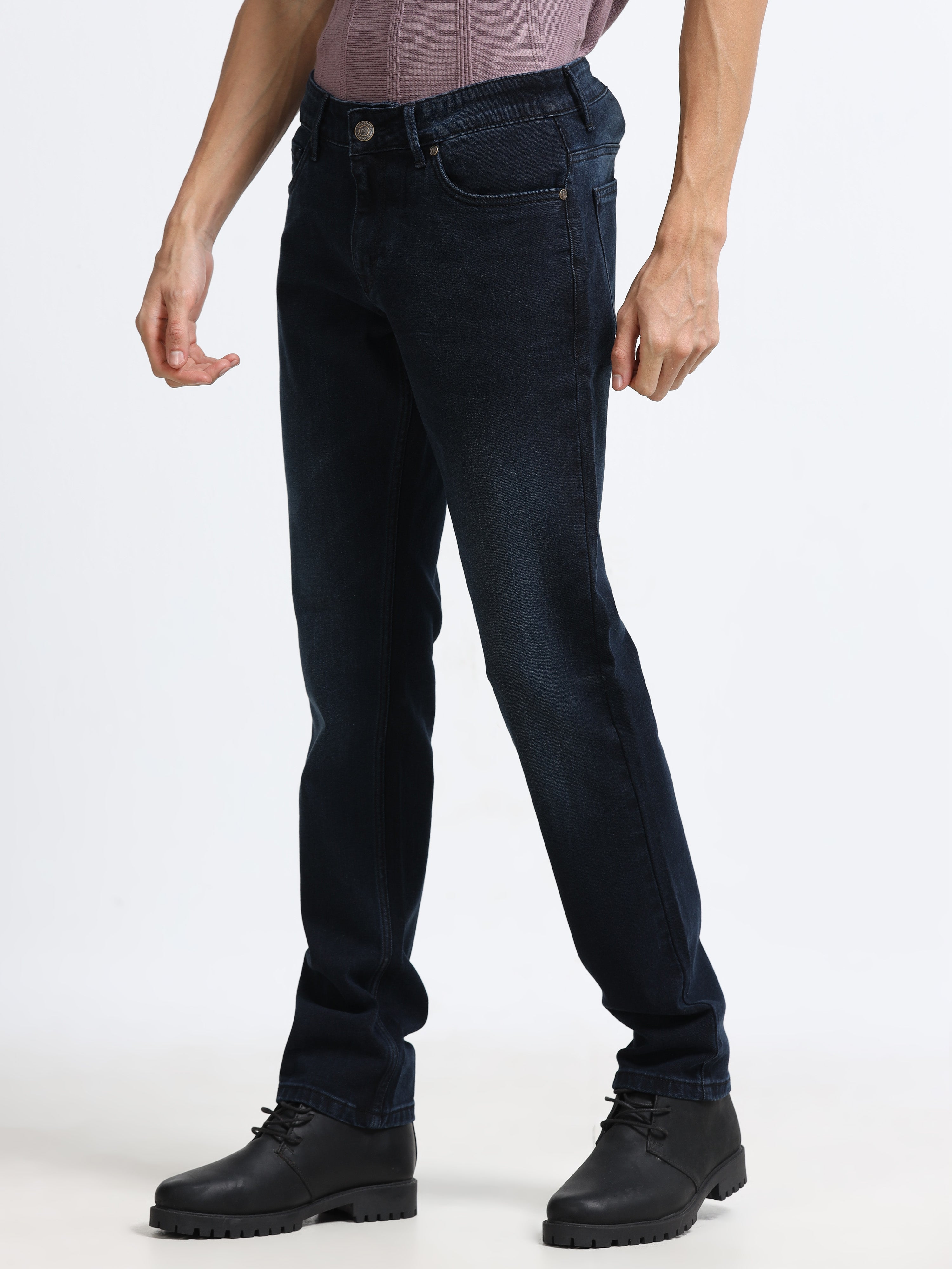 Men - Dark Blue - Slim Fit - Denim Pant