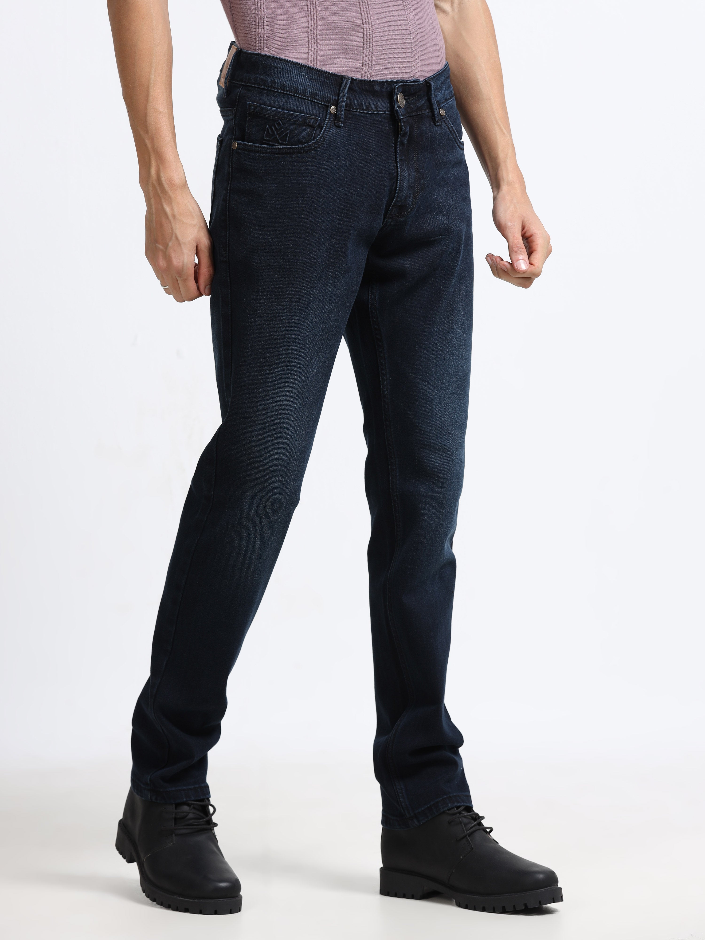Men - Dark Blue - Slim Fit - Denim Pant