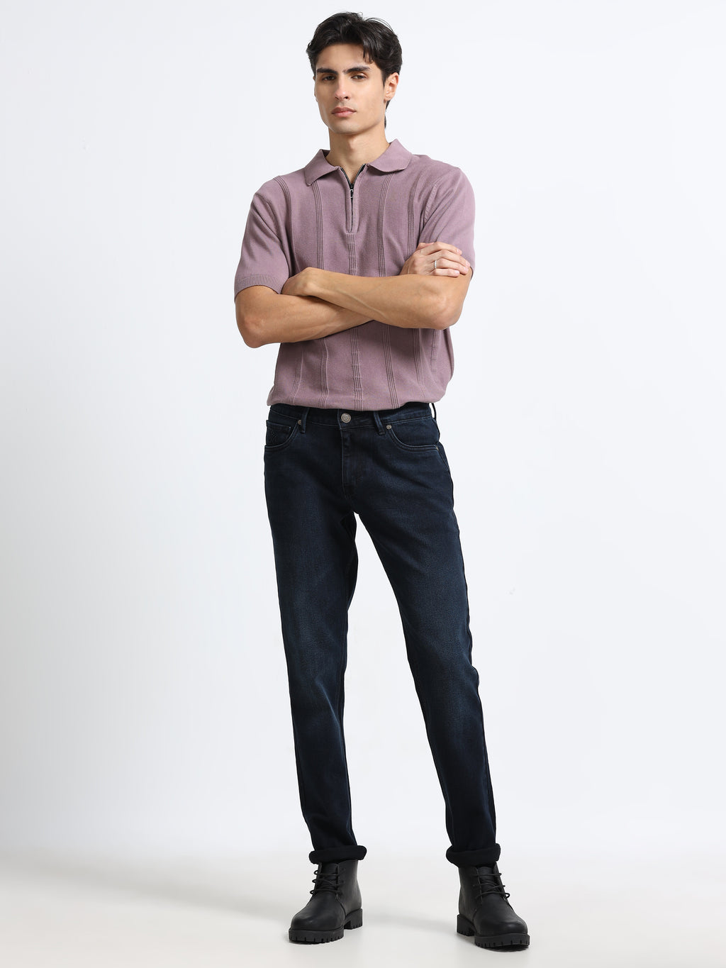 Men - Dark Blue - Slim Fit - Denim Pant