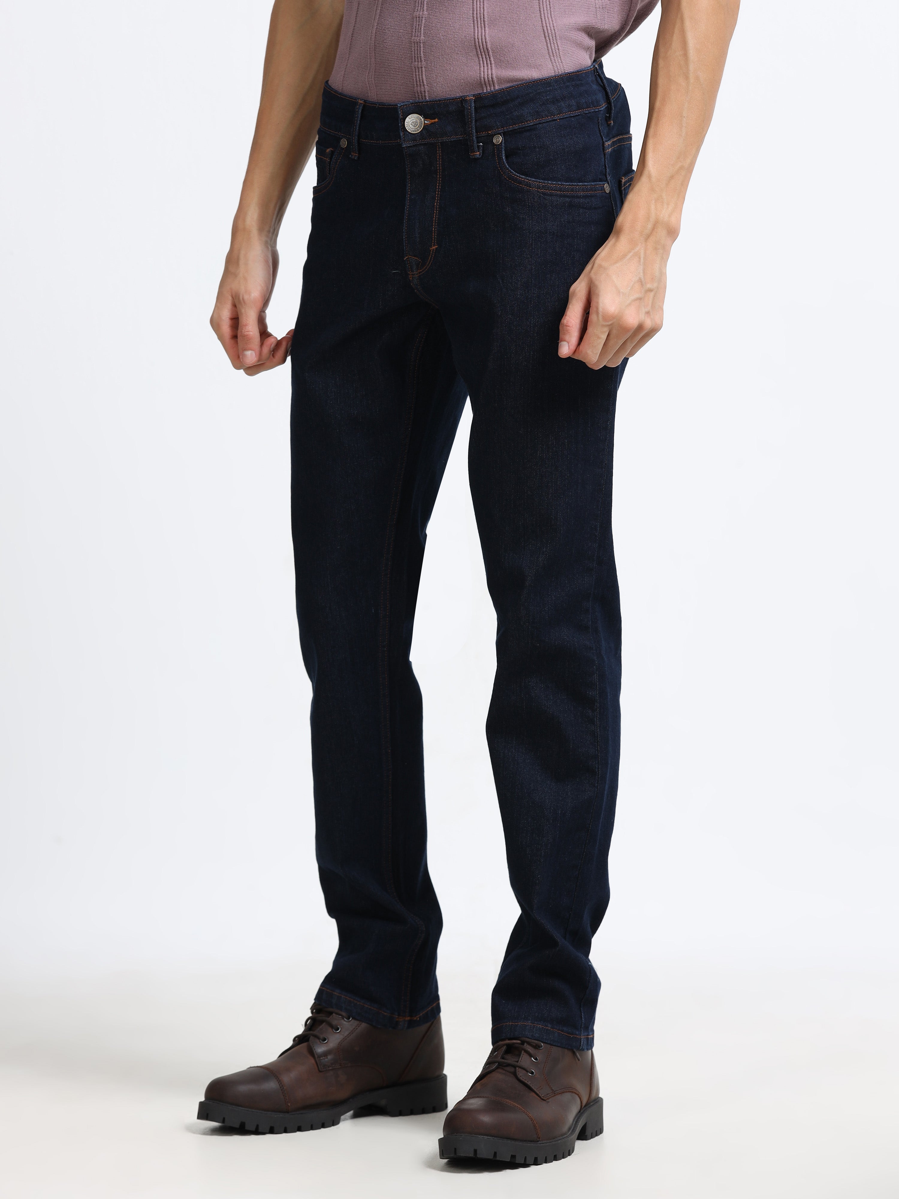 Men - Dark Blue - Slim Fit - Denim Pant
