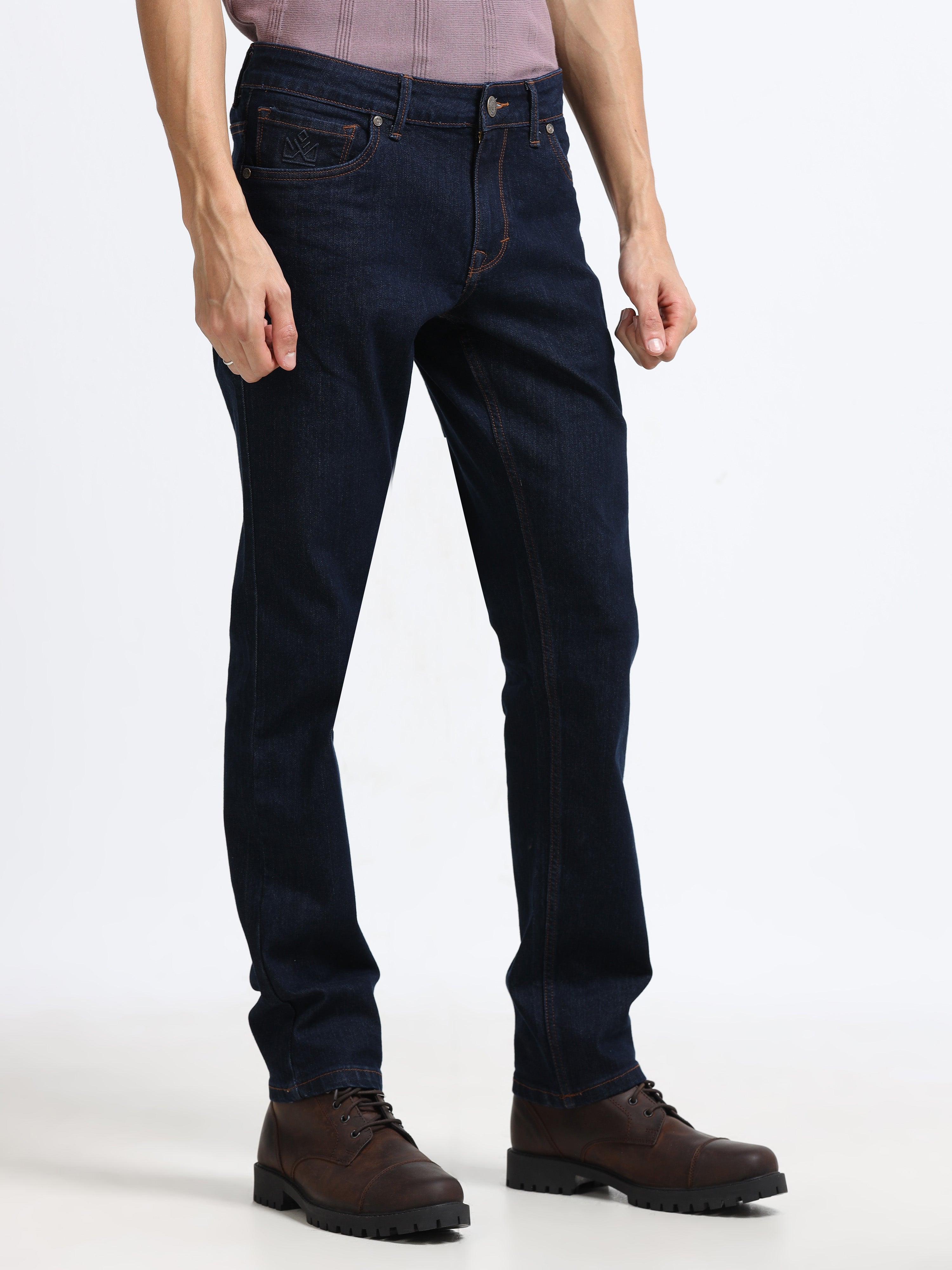 Men - Dark Blue - Slim Fit - Denim Pant