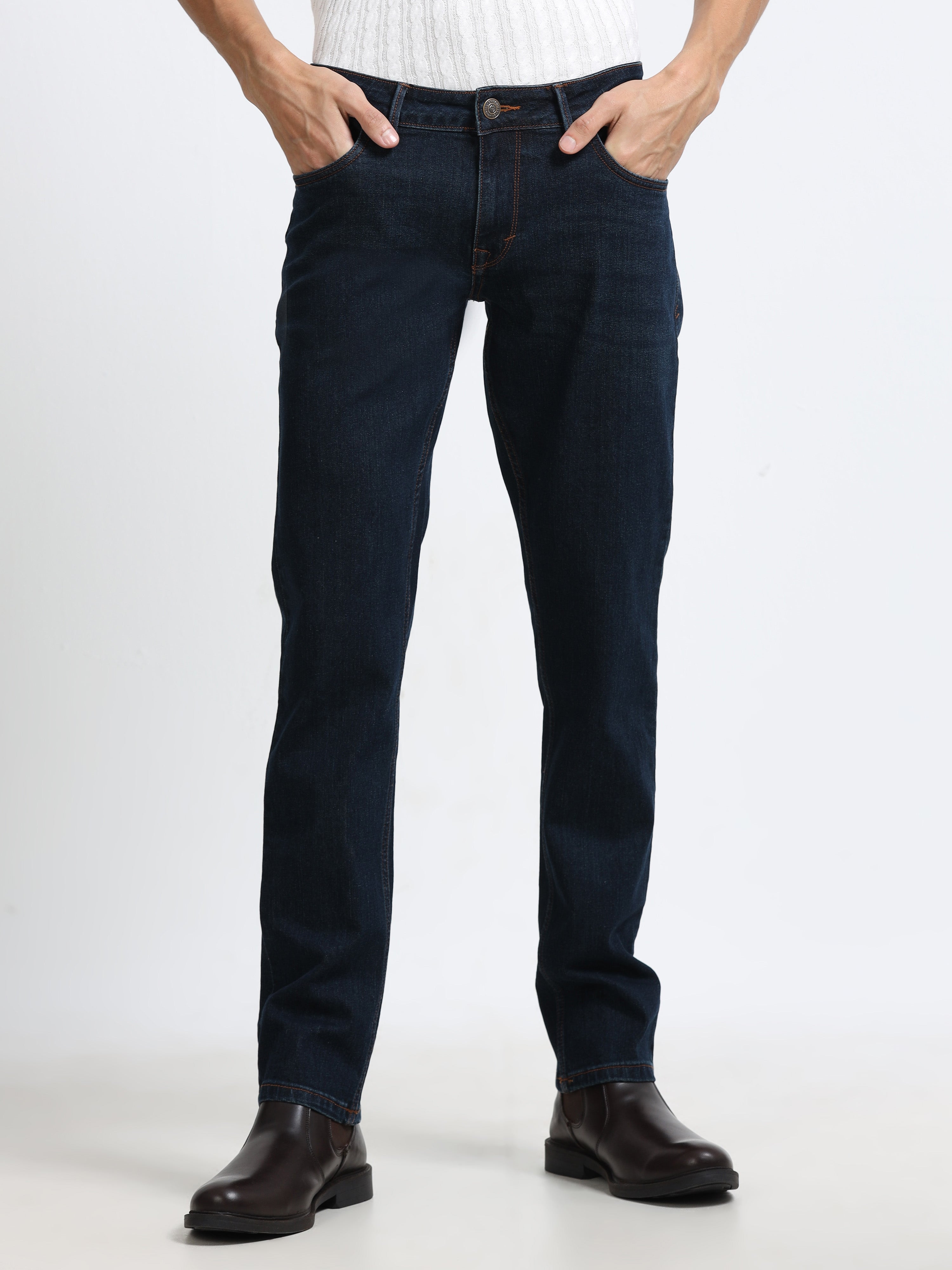 Men - Indigo Blue - Slim Fit - Denim Pant