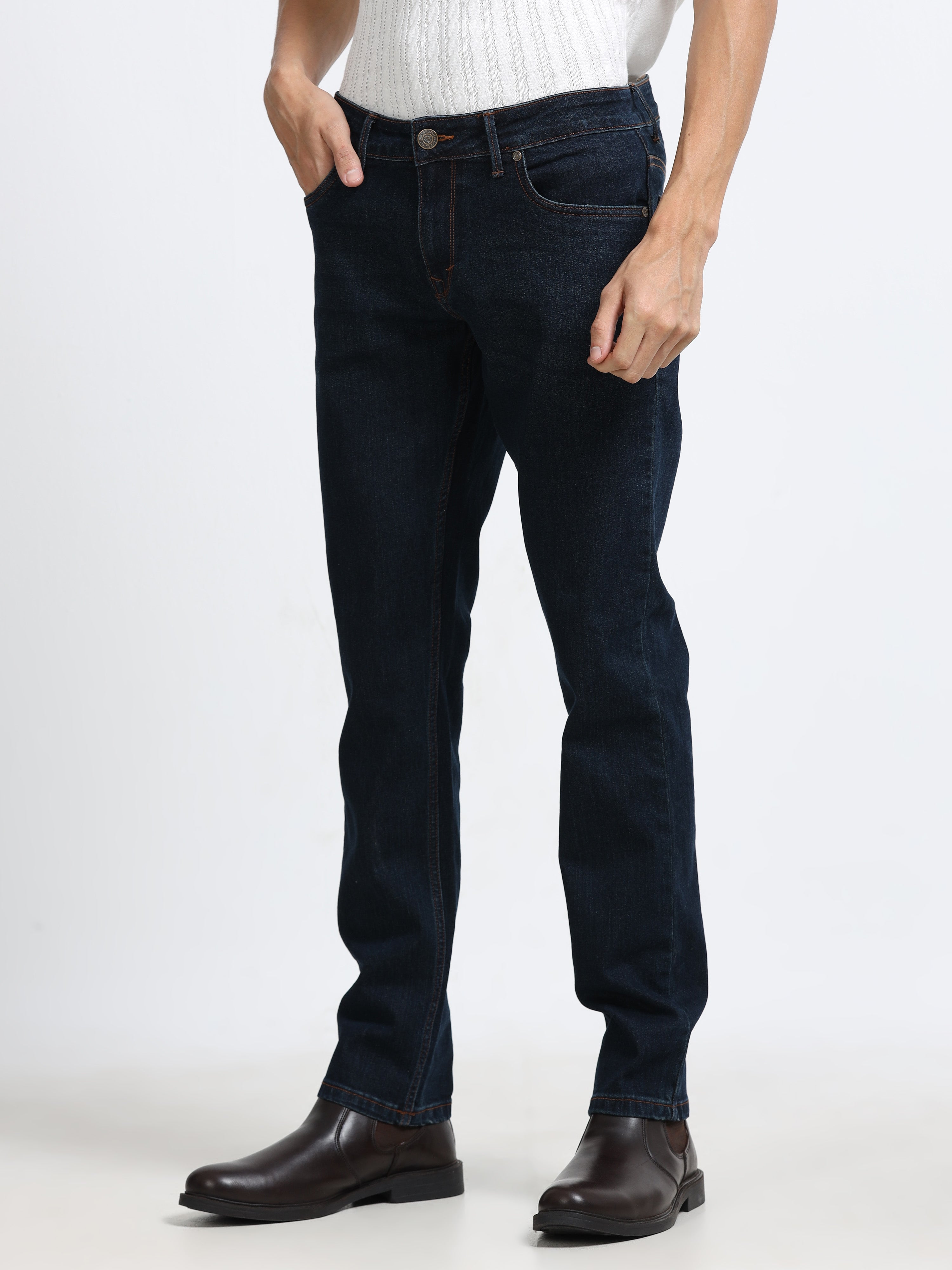 Men - Indigo Blue - Slim Fit - Denim Pant
