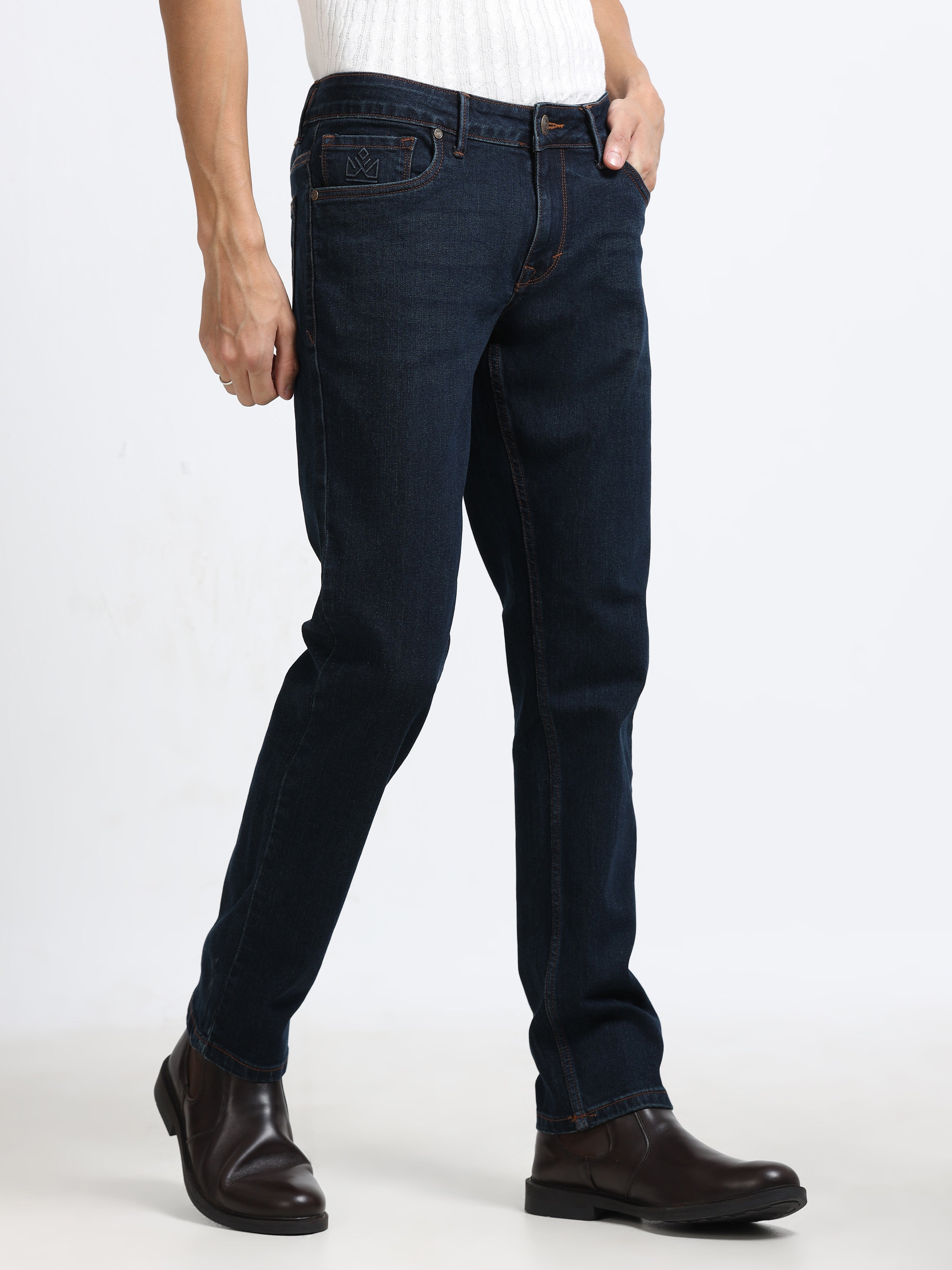 Men - Indigo Blue - Slim Fit - Denim Pant