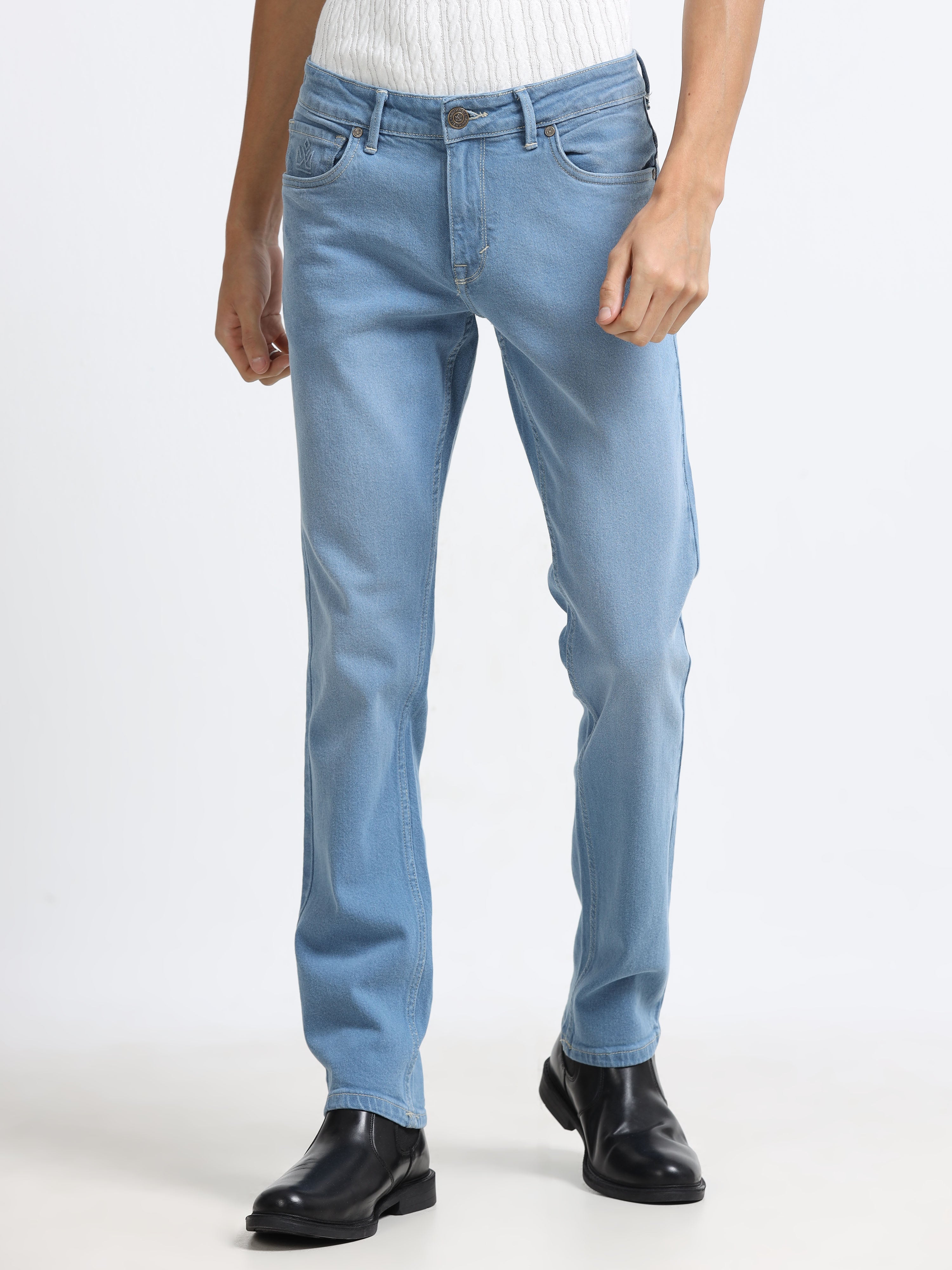Men - Dark Sky Blue - Slim Fit - Denim Pant