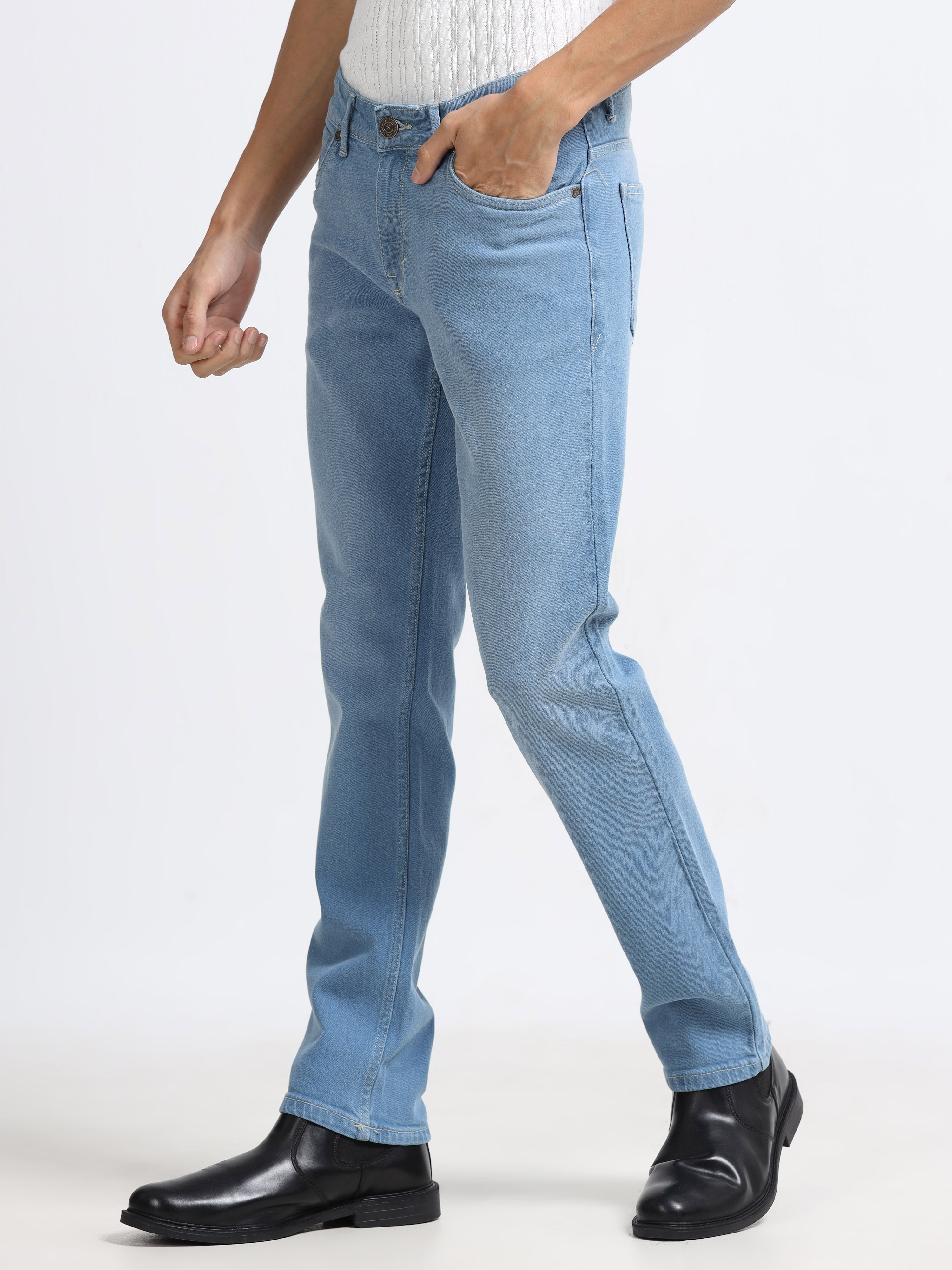 Men - Dark Sky Blue - Slim Fit - Denim Pant
