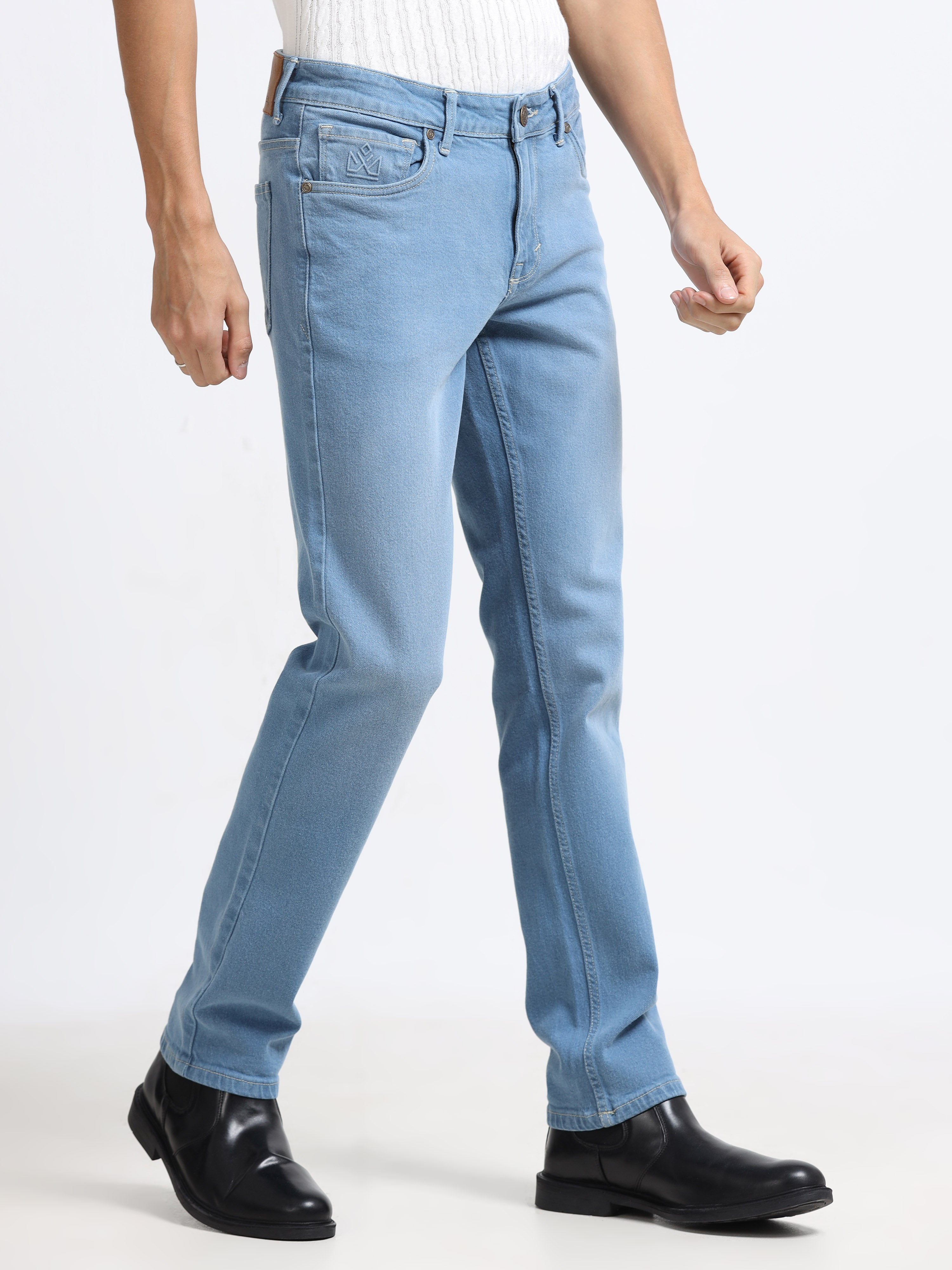 Men - Dark Sky Blue - Slim Fit - Denim Pant