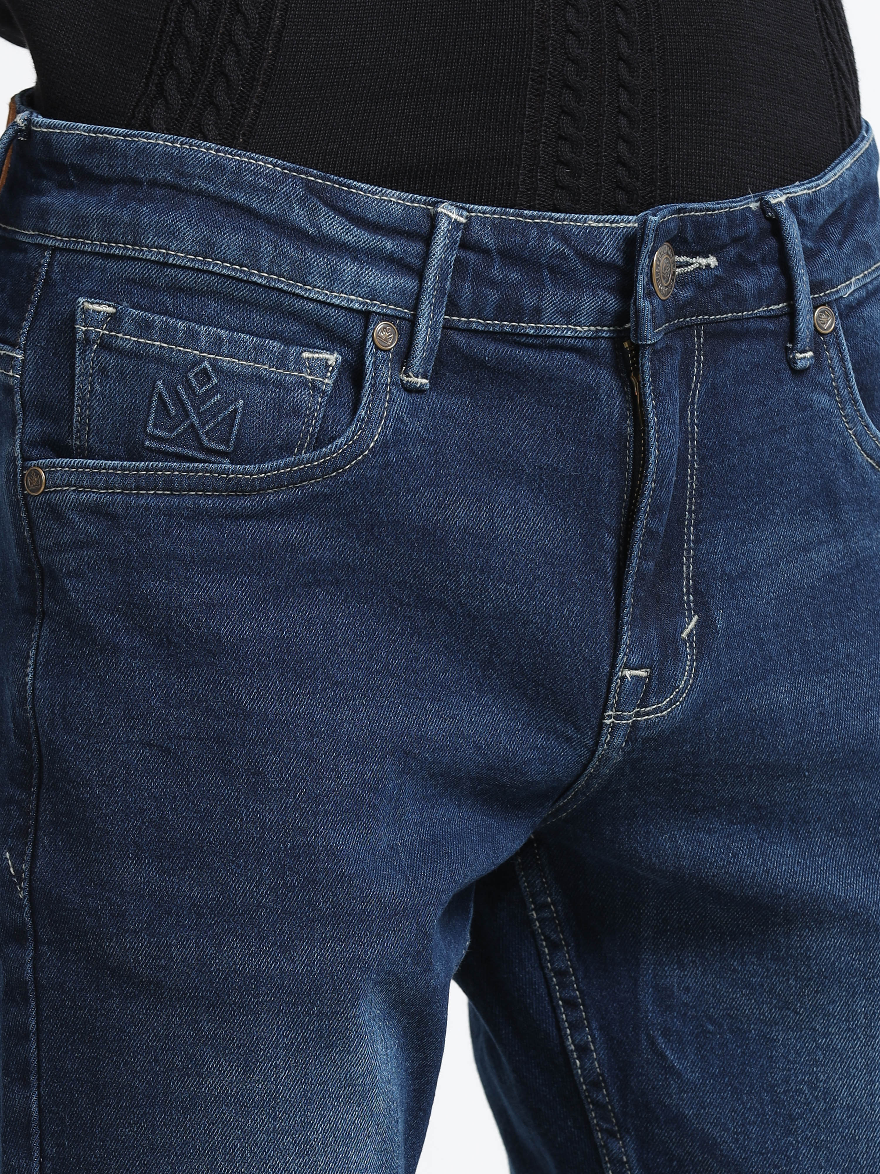 Men - Dark Blue Slim Fit - Denim Pant