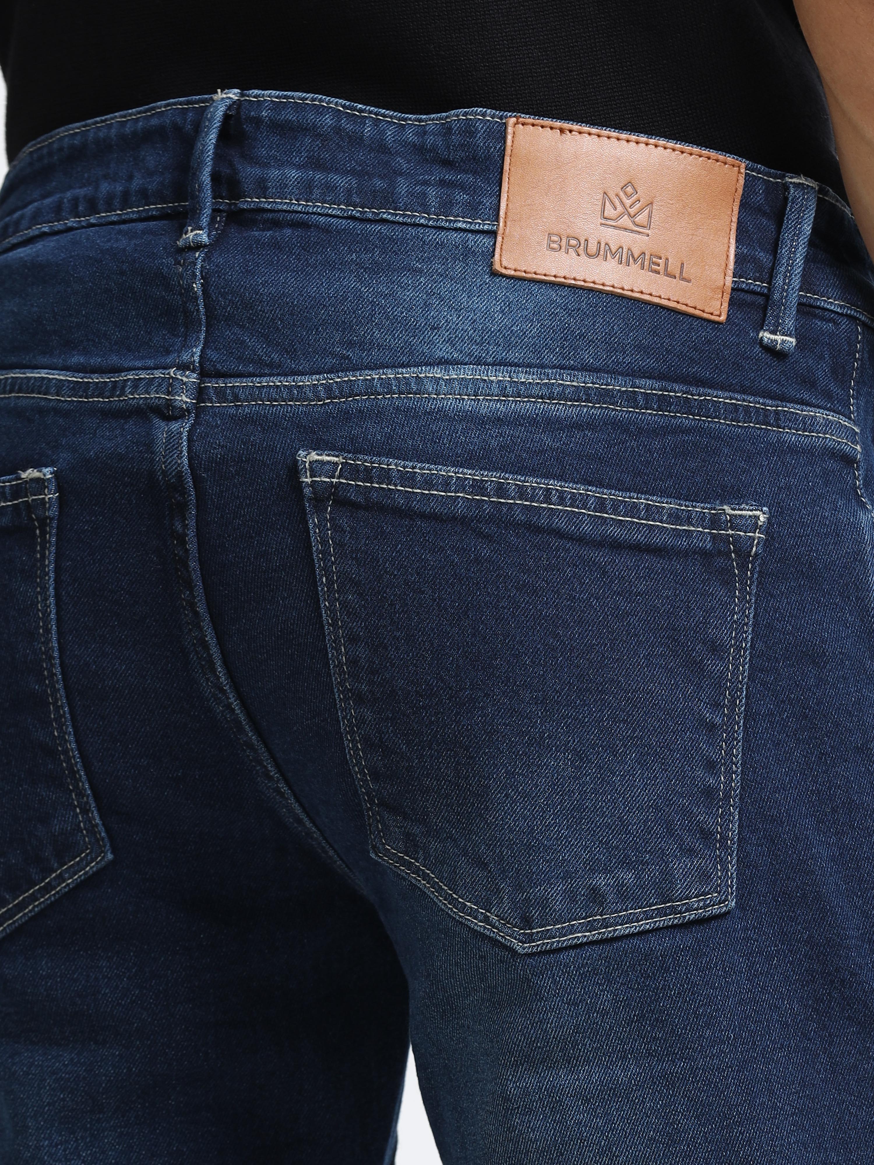 Men - Dark Blue Slim Fit - Denim Pant