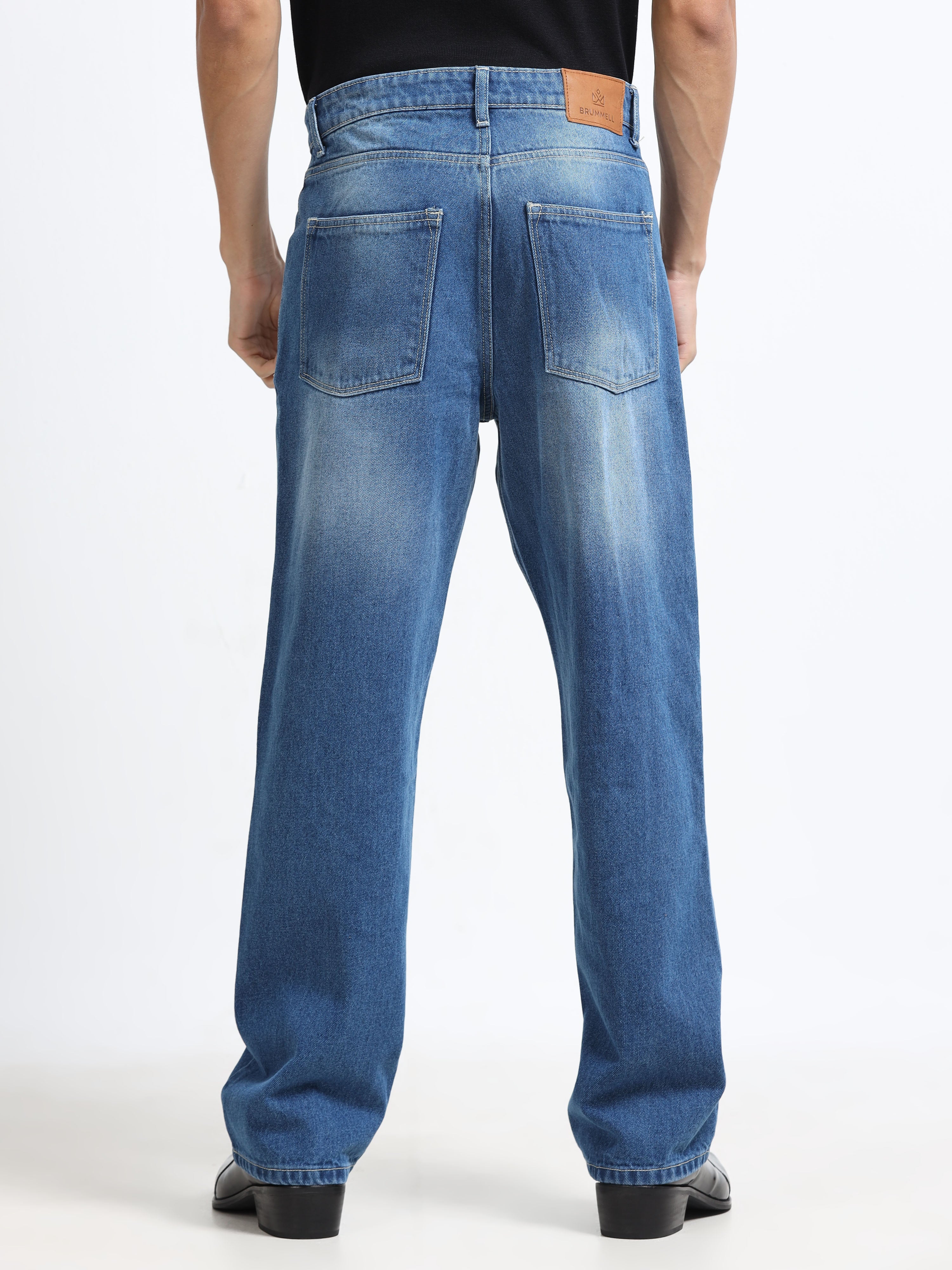 Men - Dark Blue - Baggie Fit - Denim Pant