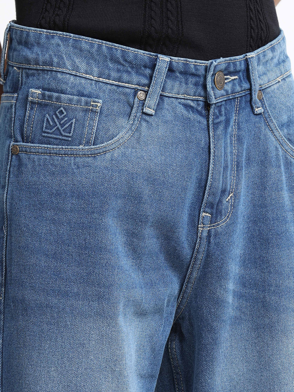 Men - Dark Blue - Baggie Fit - Denim Pant