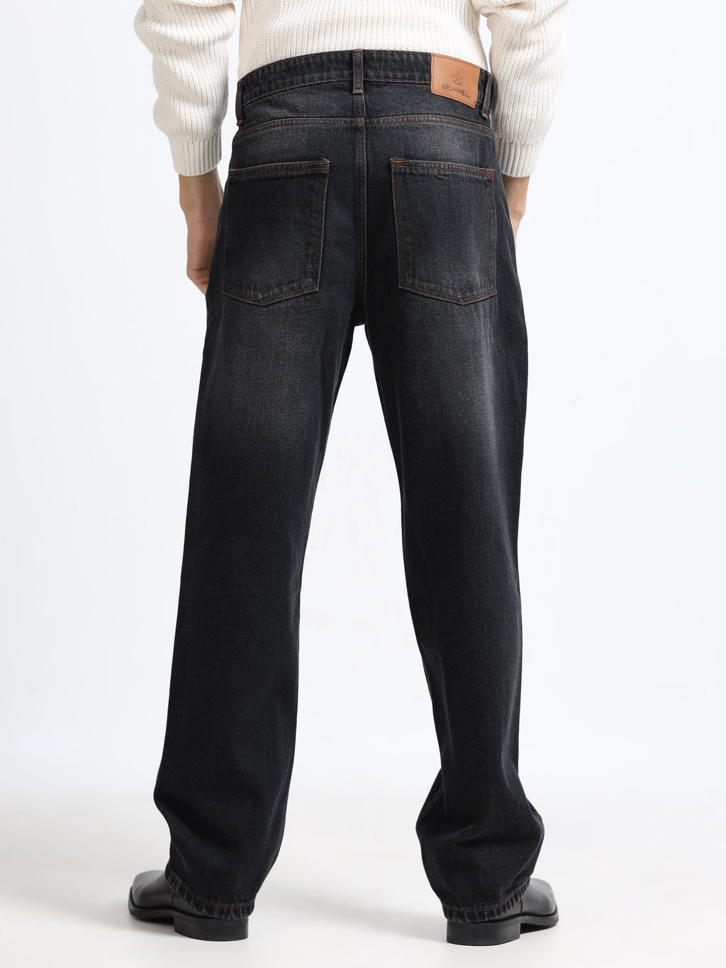 Men - Dark Black - Baggie Fit - Denim Pant