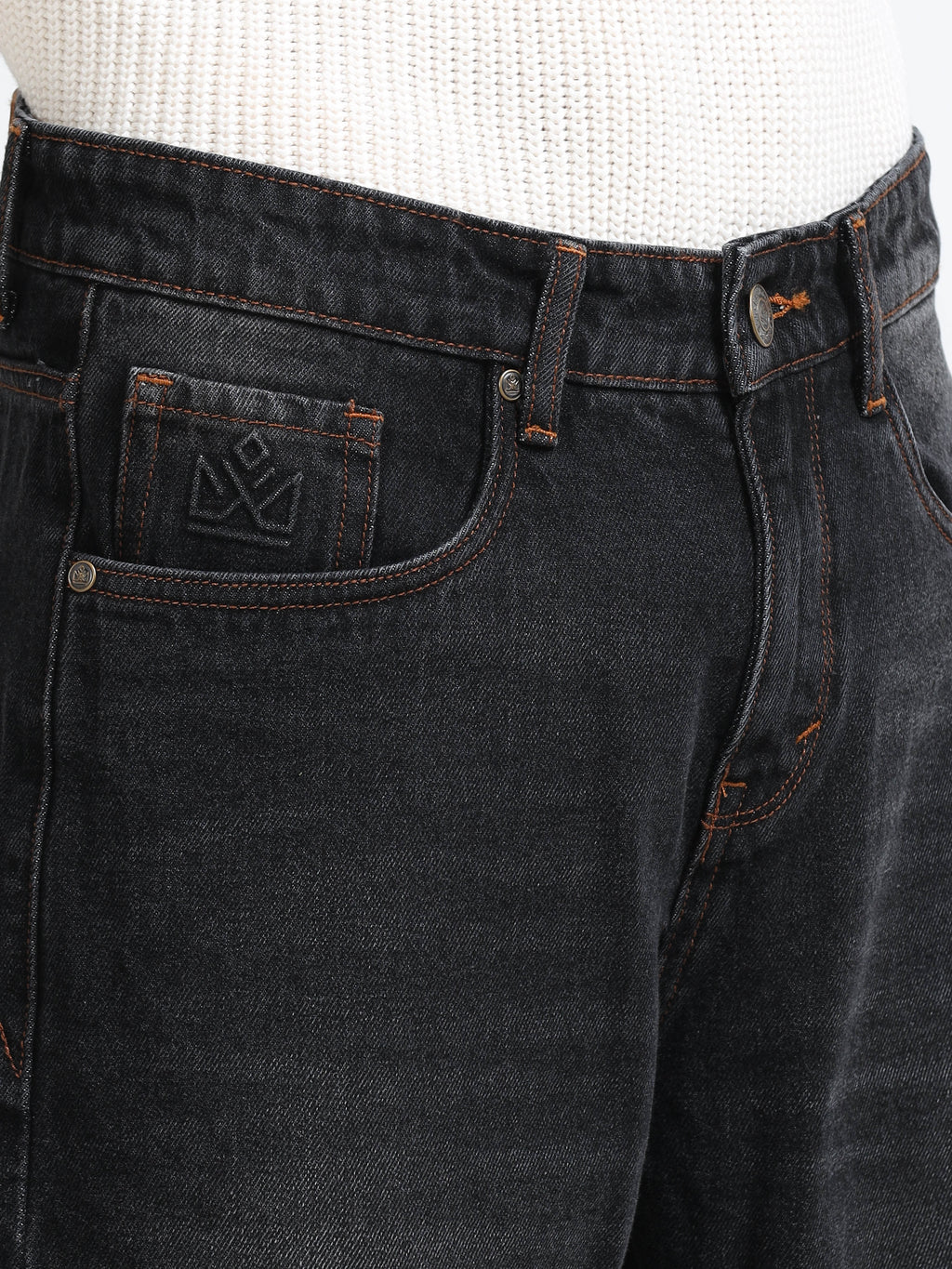 Men - Dark Black - Baggie Fit - Denim Pant