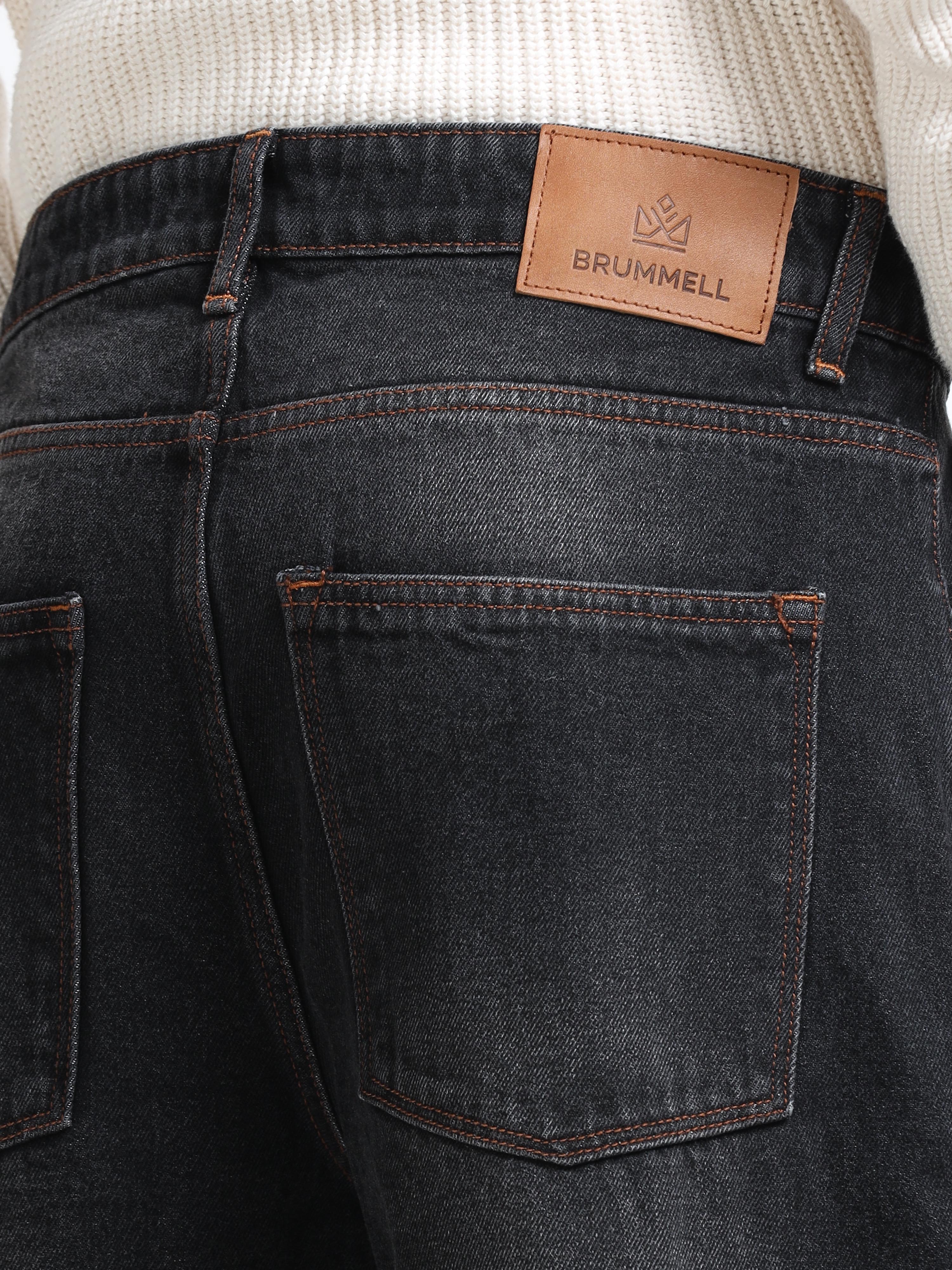 Men - Dark Black - Baggie Fit - Denim Pant