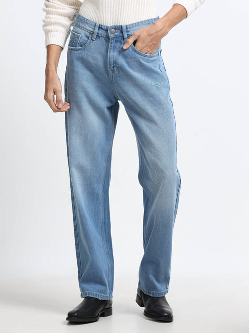 Men - Blue - Baggie Fit - Denim Pant Jeans Pant
