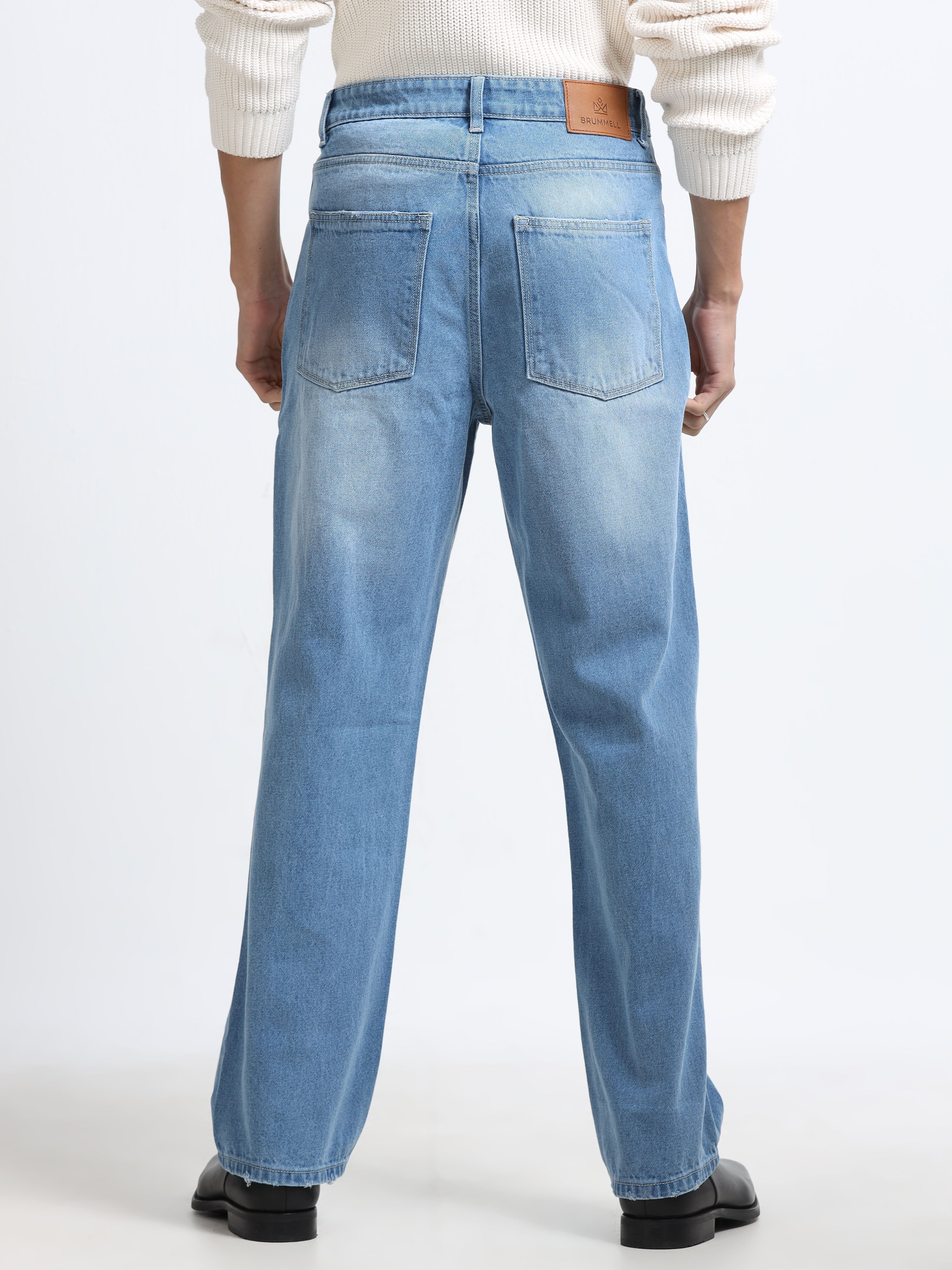 Men - Blue - Baggie Fit - Denim Pant