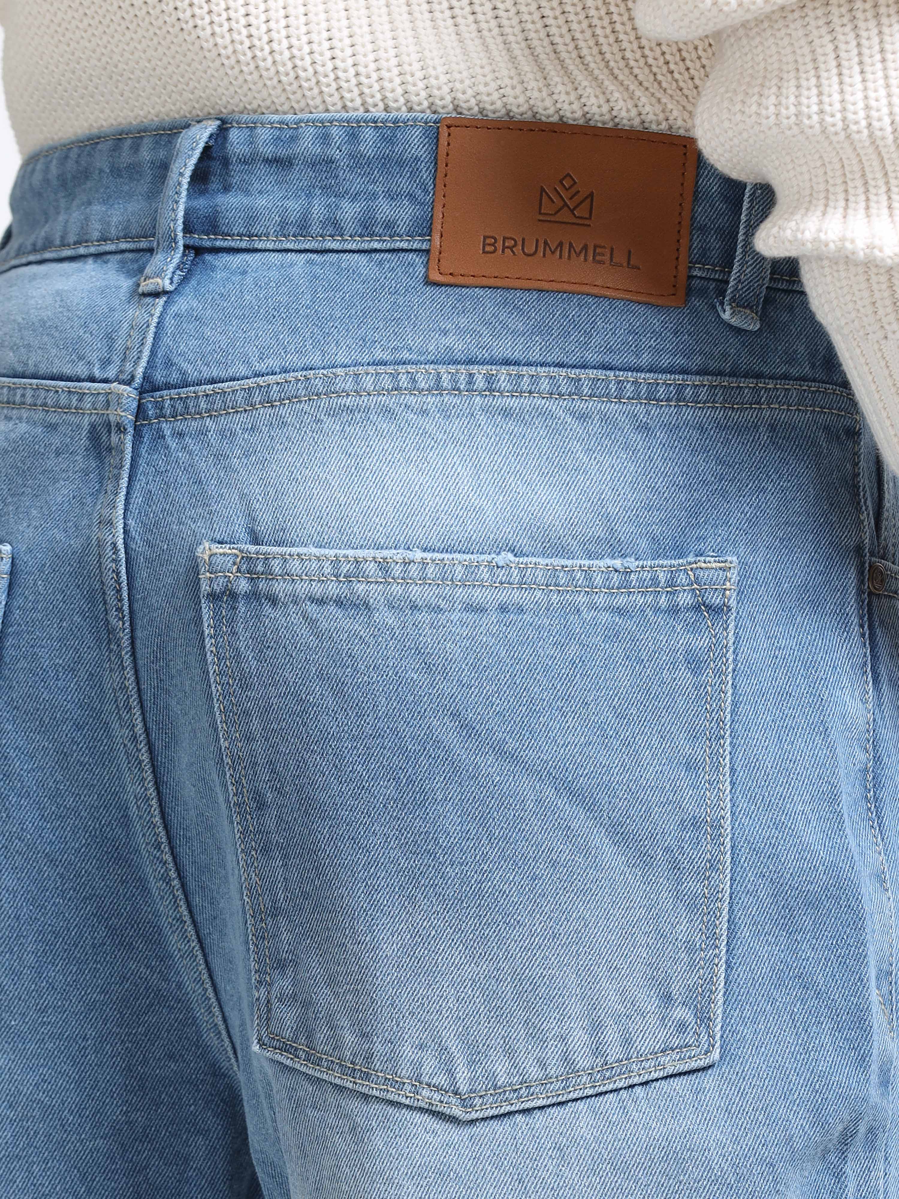 Men - Blue - Baggie Fit - Denim Pant