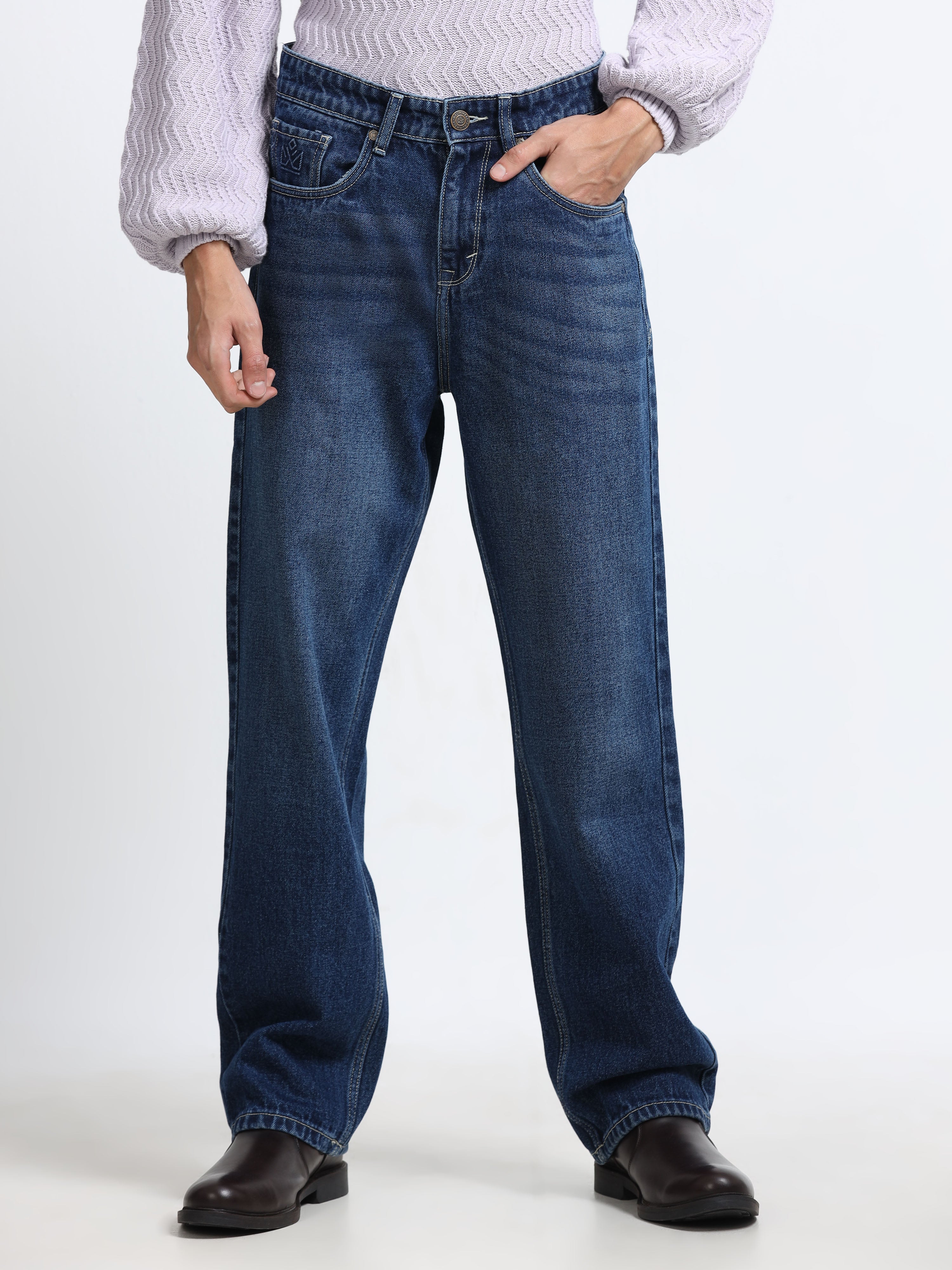 Men - Ink Blue - Baggie Fit - Denim Pant