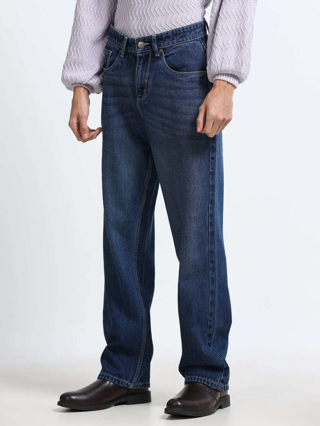 Men - Ink Blue - Baggie Fit - Denim Pant
