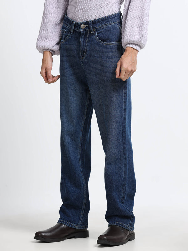 Men - Ink Blue - Baggie Fit - Denim Pant