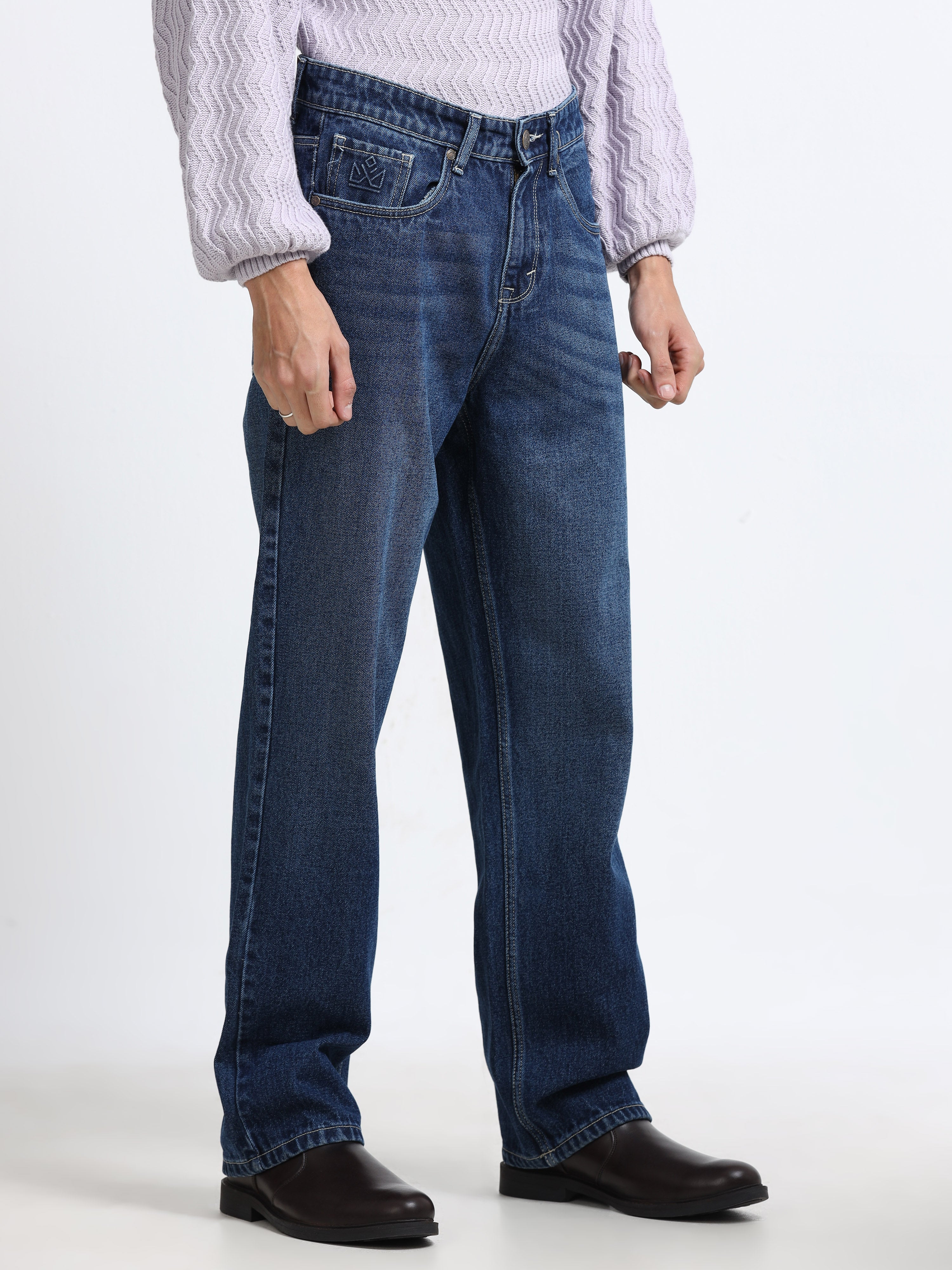 Men - Ink Blue - Baggie Fit - Denim Pant