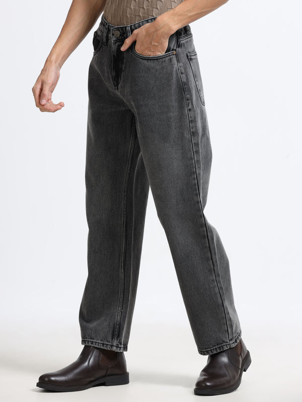 Men - Black Shade - Baggie Fit - Denim Pant