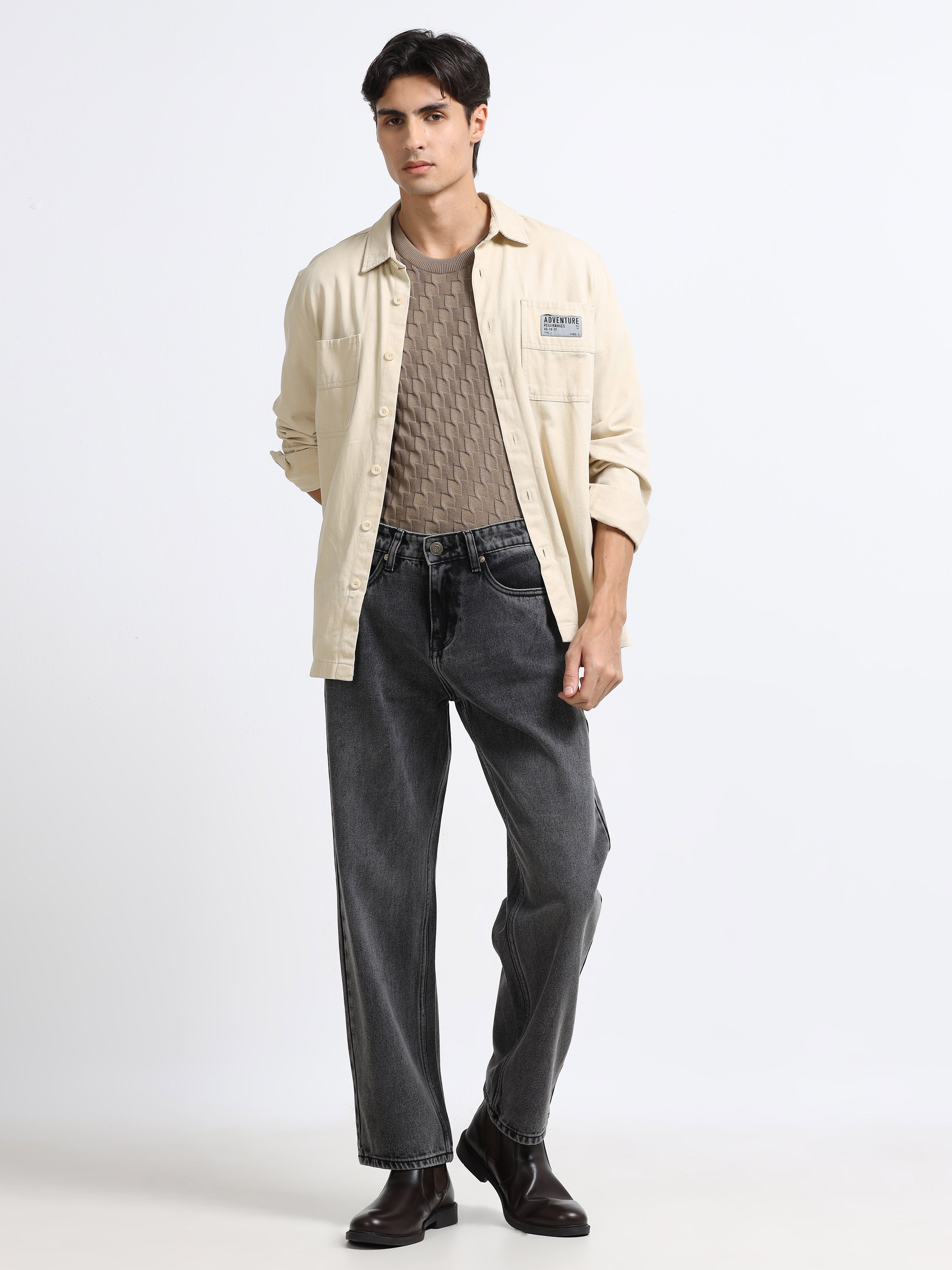 Men - Black Shade - Baggie Fit - Denim Pant