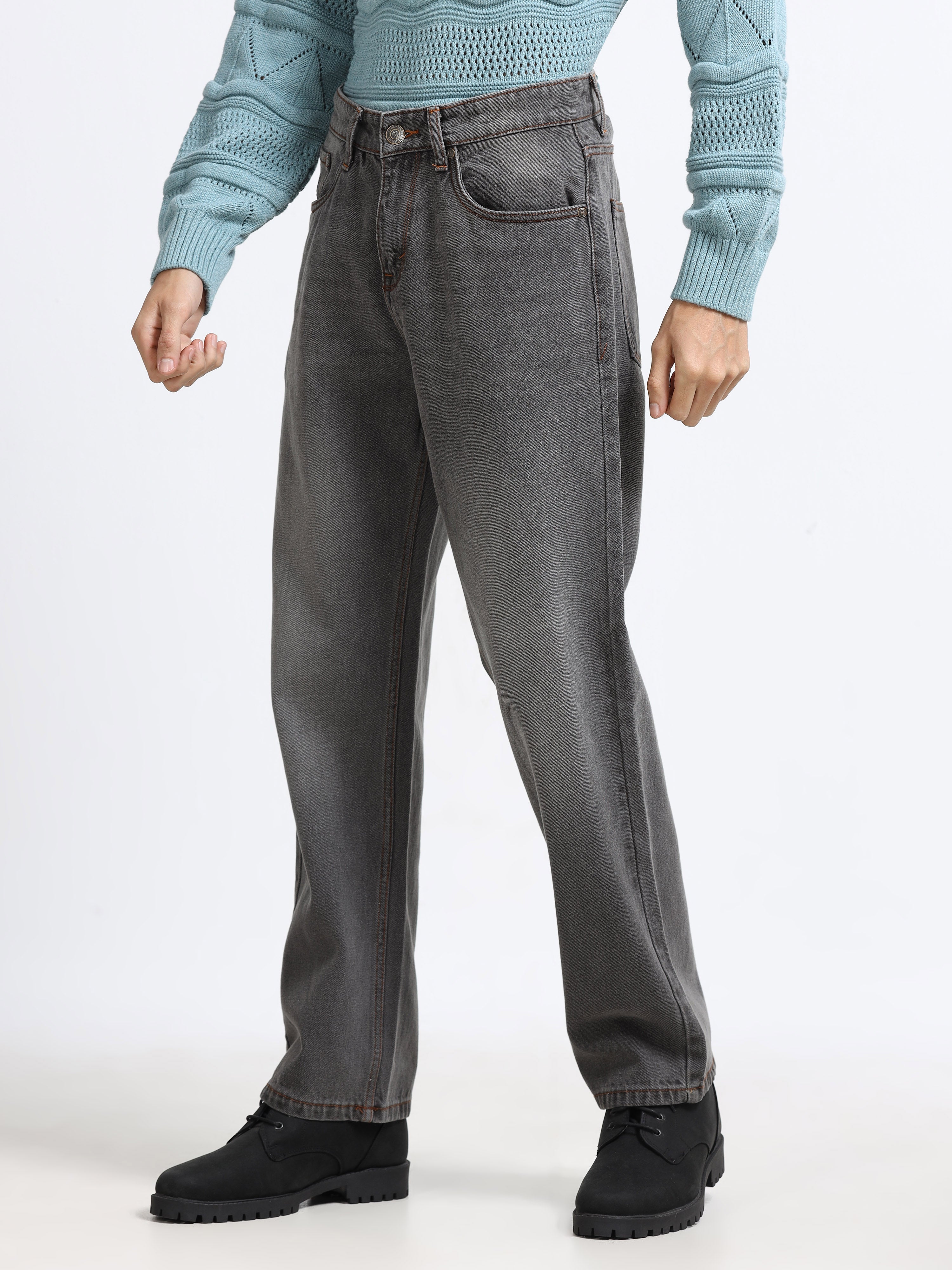 Men - Caebon Black - Baggie Fit - Denim Pant